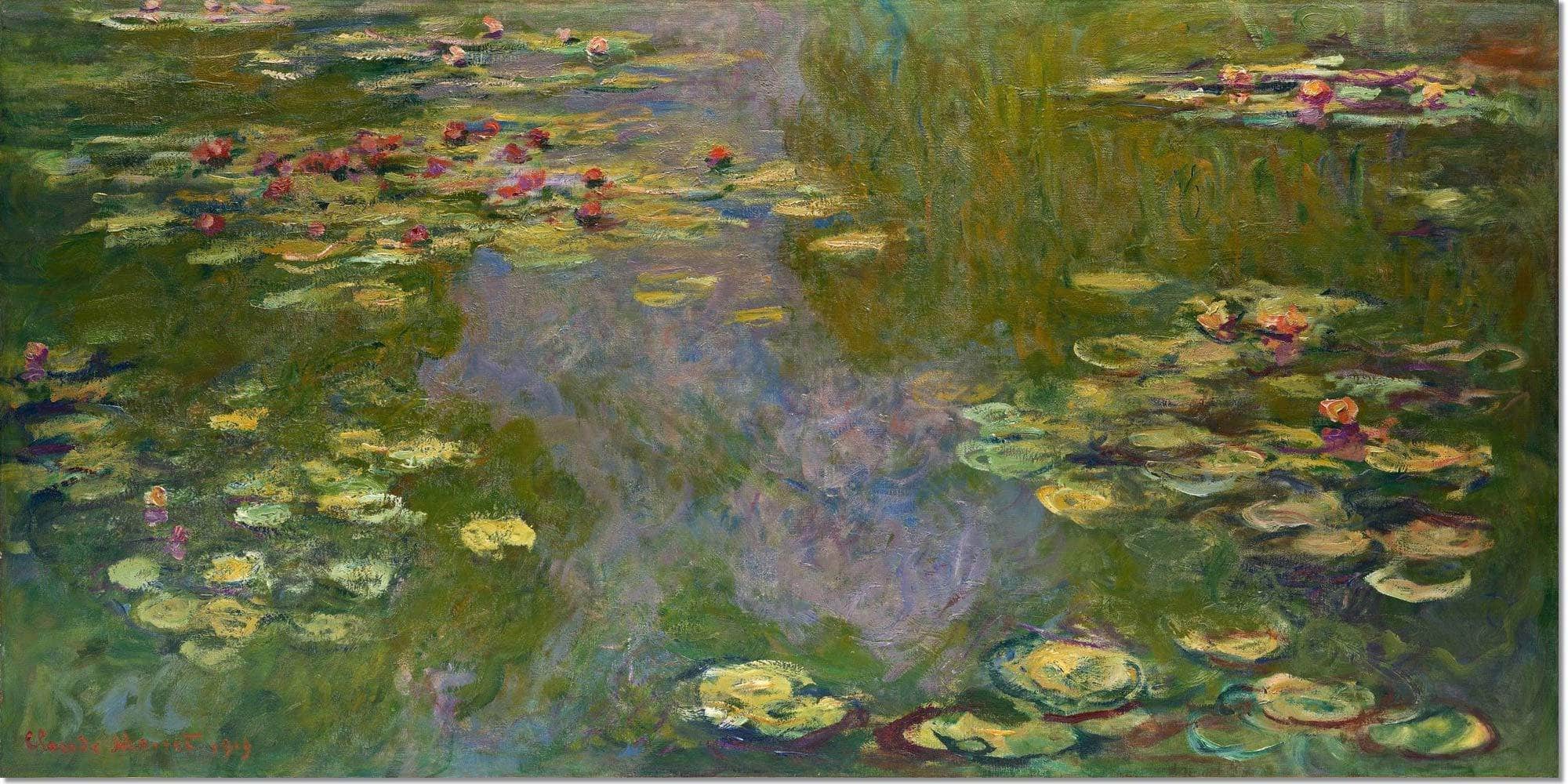 Stretched Canvas Water Lilies Painting Claude Monet Canvas Art - Image 5