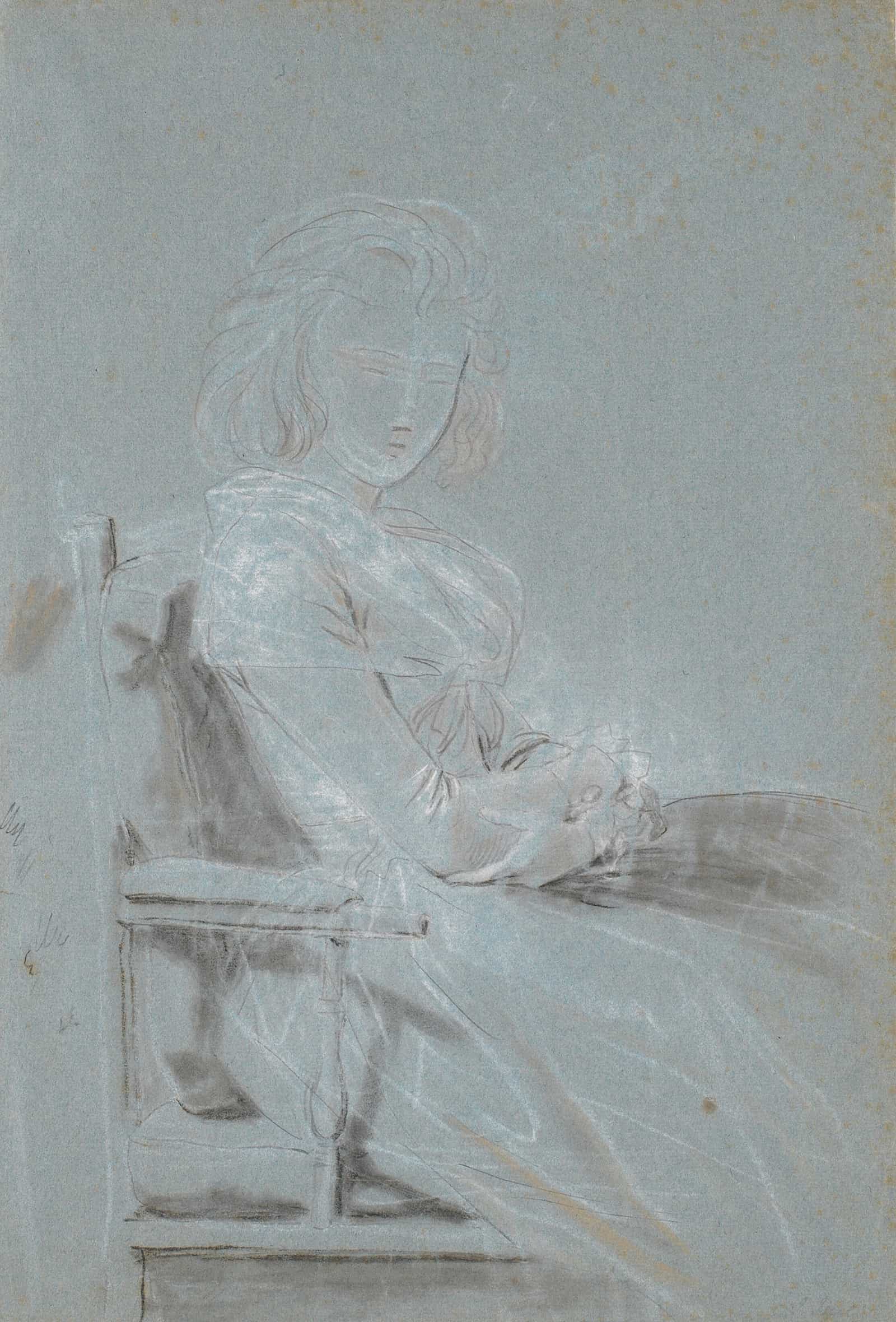 Studie Til Portraettet Af Ulrike Elenora Wedel Jarlsberg Fodt Brockdorff by Jens Juel - Image 2