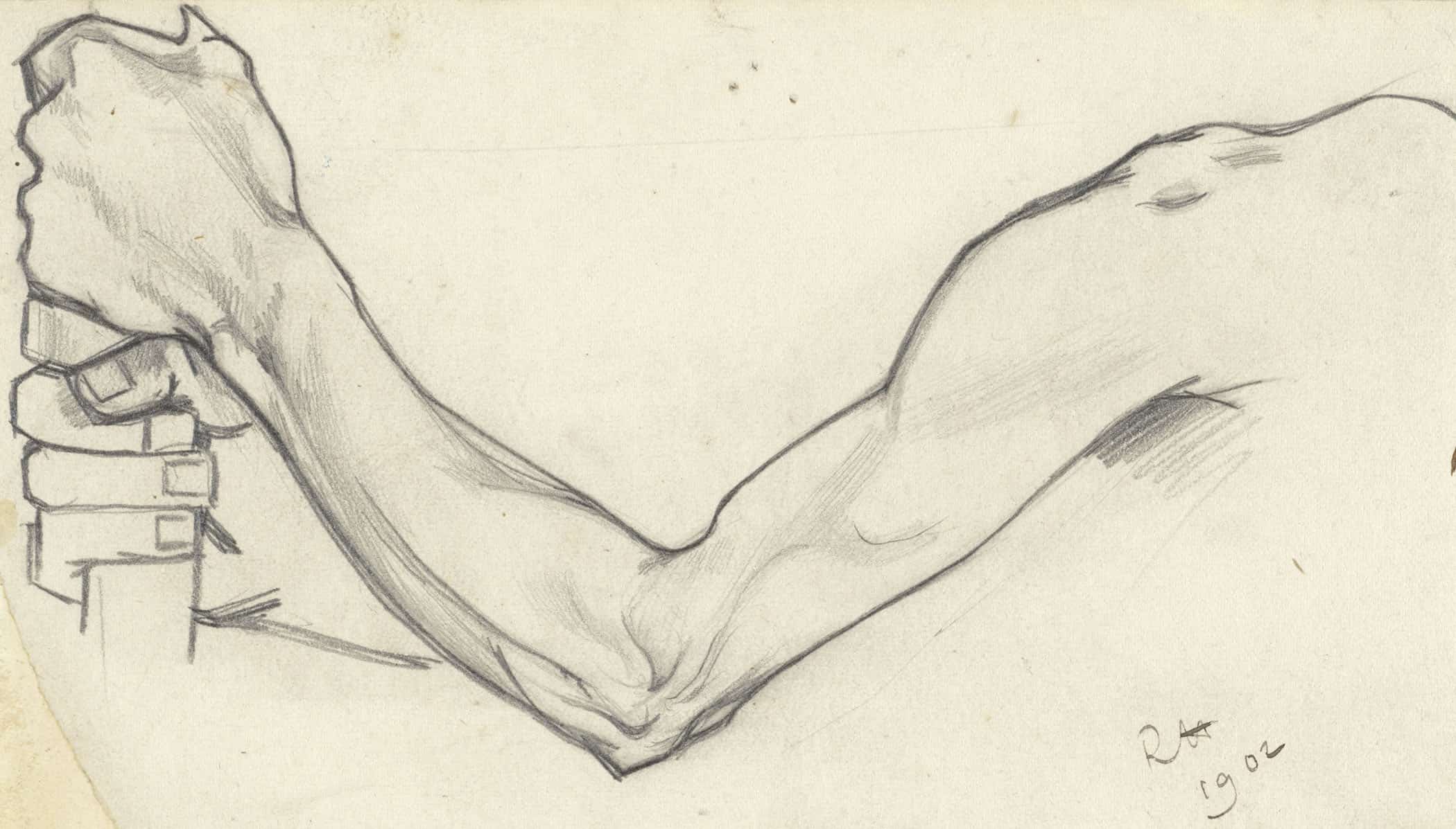 Studie Van Een Linkerarm Die Een Stok Vasthoudt by Richard Nicolaus Roland Holst - Image 2