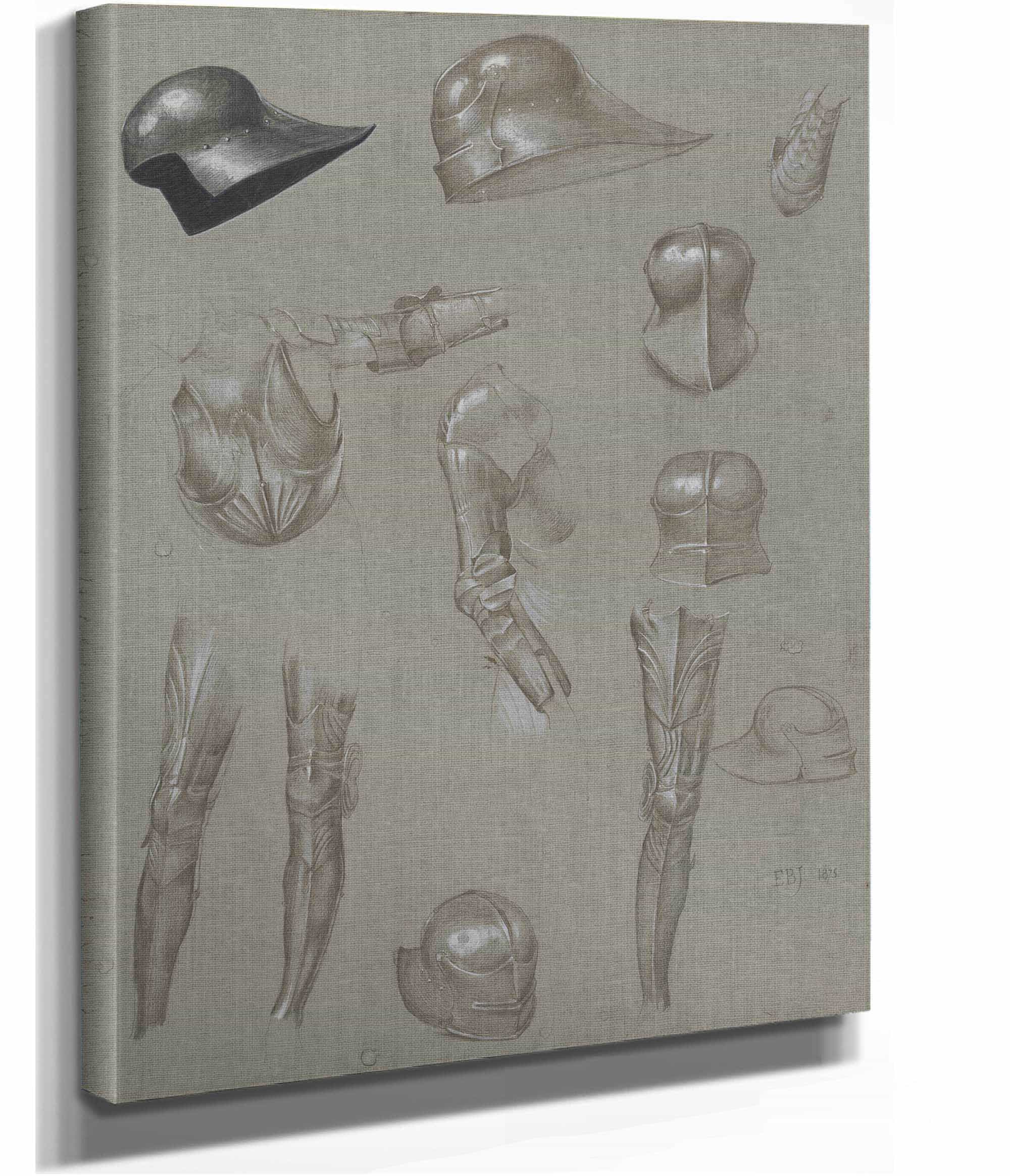 Studies Of A Suit Of Armor by Sir Edward Coley Burne Jones - Image 2