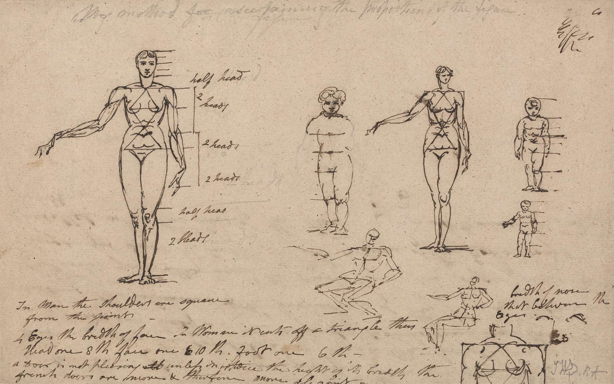 Studies Of Anatomy Measurements And Writing by James Ward - Image 2