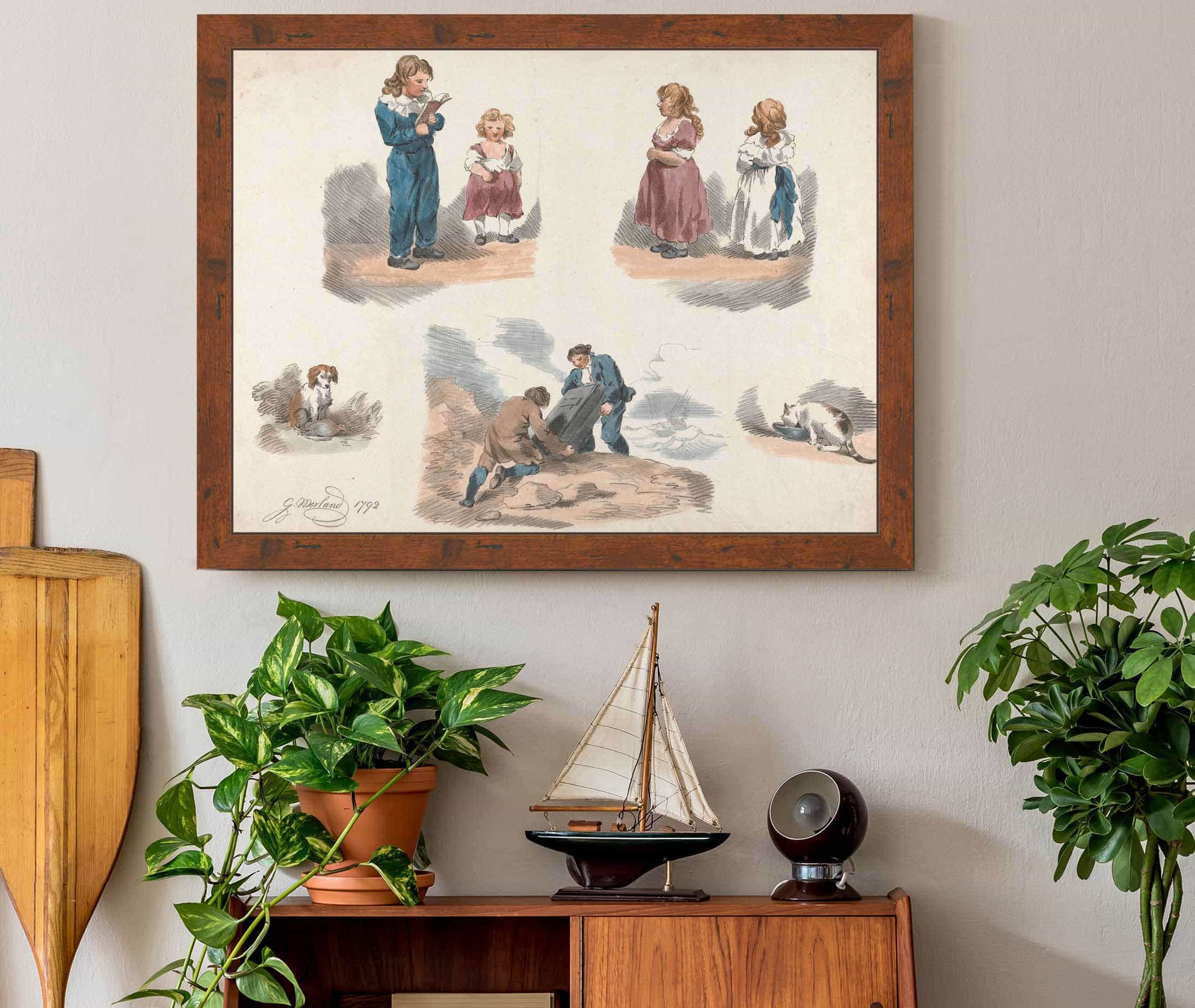 Studies Of Children A Dog A Cat Etc by George Morland - Image 3