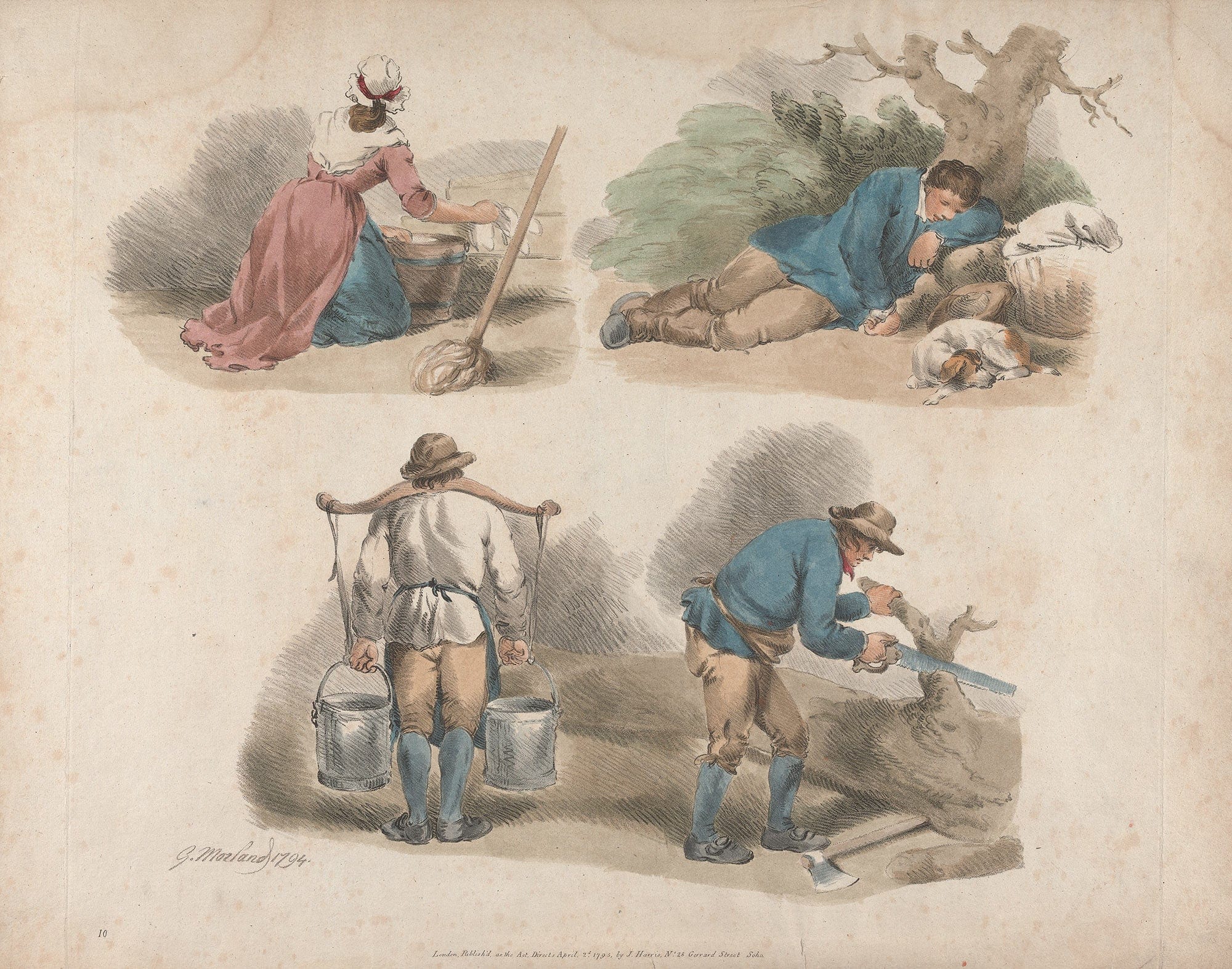 Studies Of Laborers by George Morland - Image 2