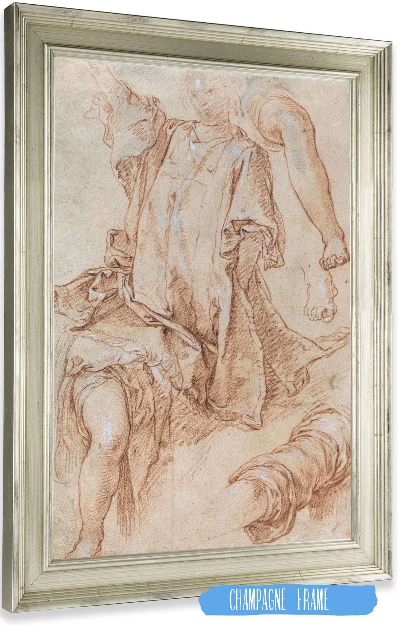 Studies Of Legs And Drapery Recto by Abraham Bloemaert