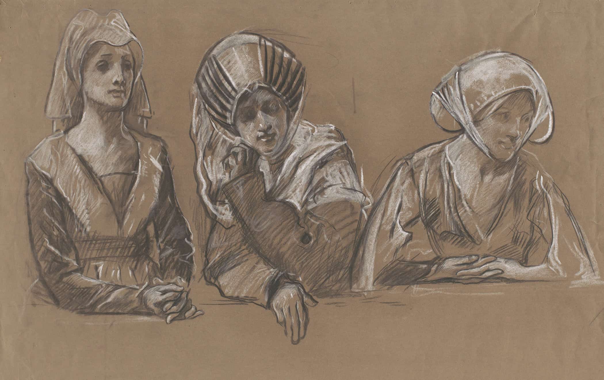Studies Of Women For The Royal Exchange by Edwin Austin Abbey - Image 2