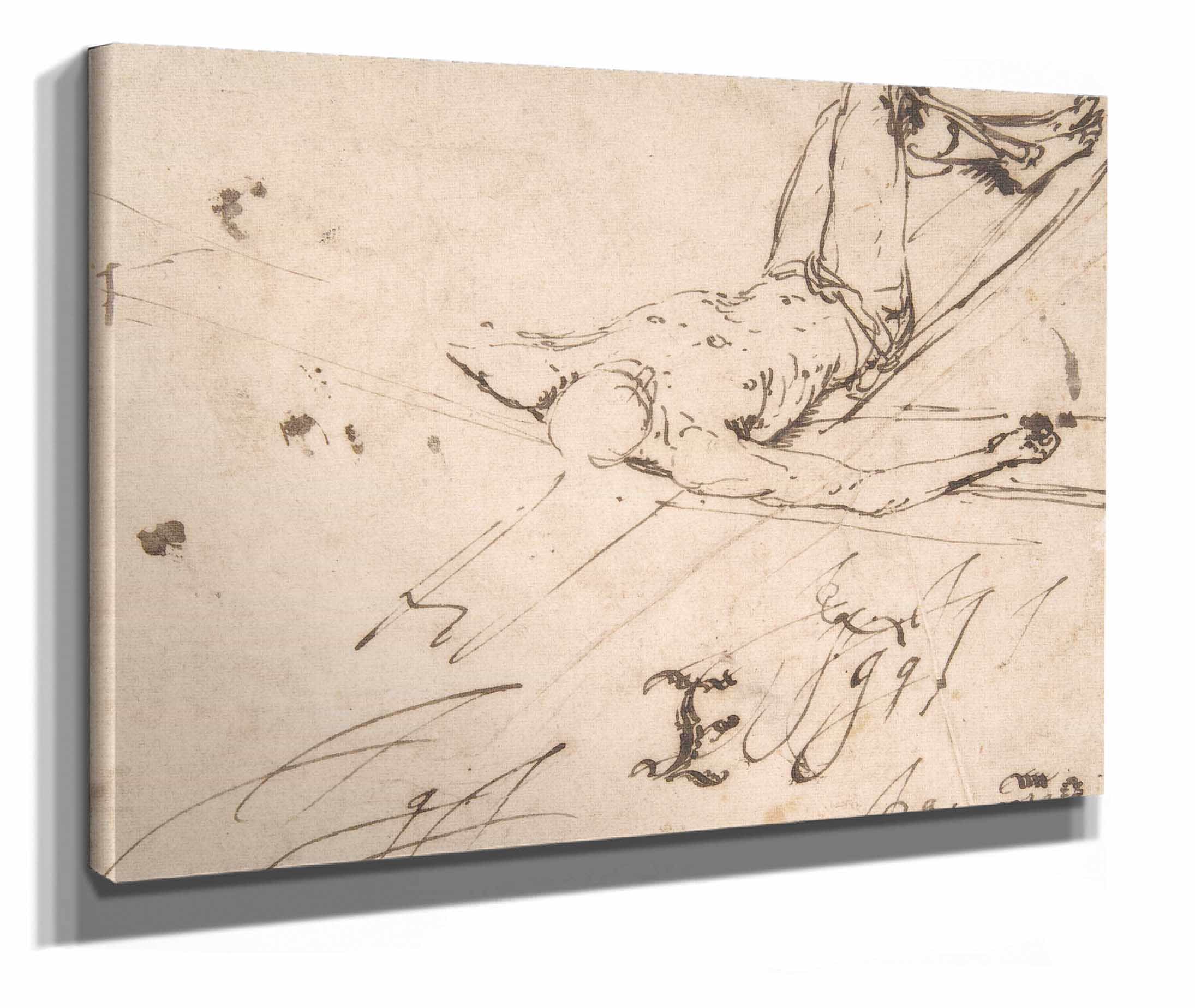 Study For A Crucifixion Of St Peter by Jusepe De Ribera - Image 2