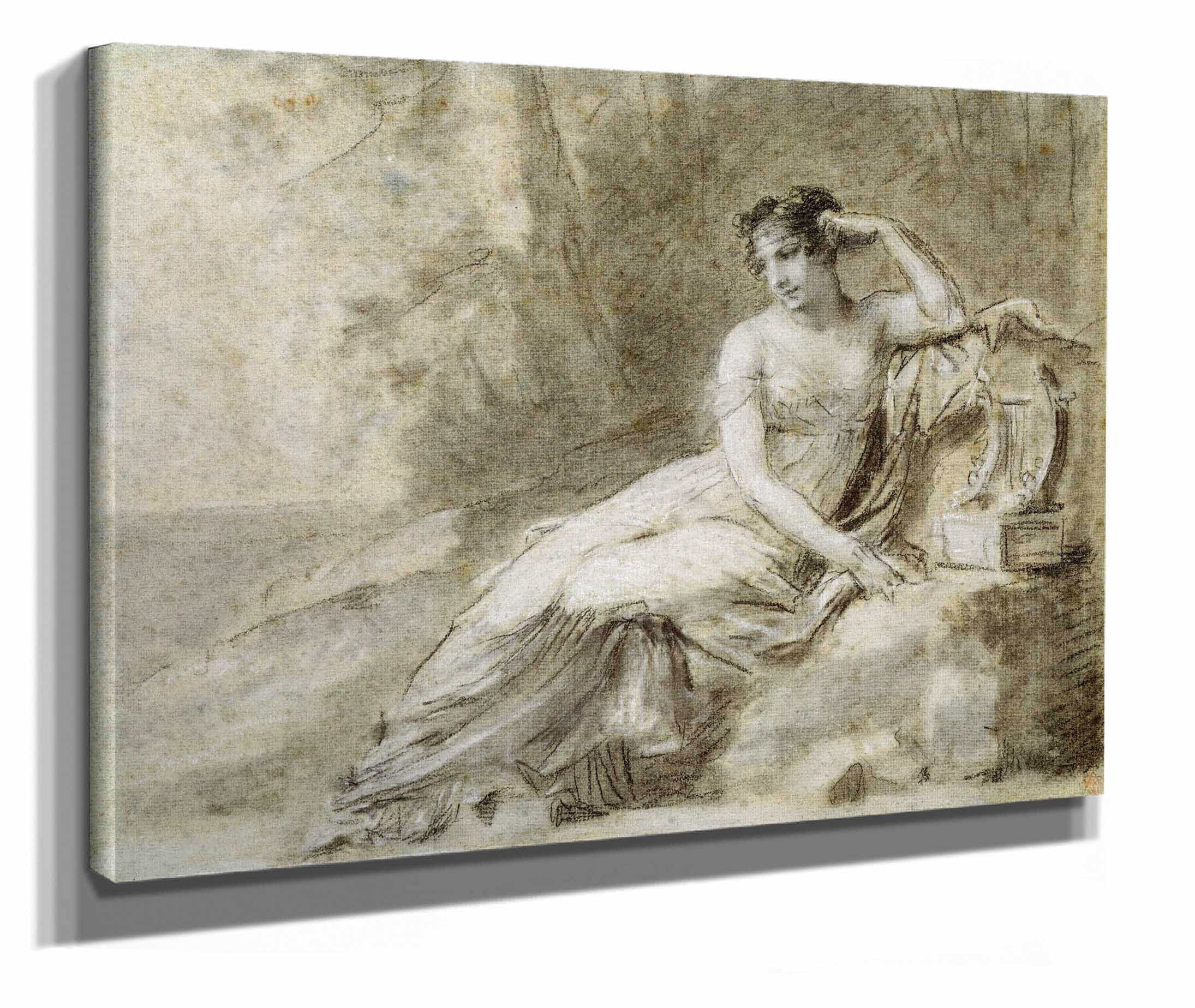 Study For A Portrait Of Empress Josephine by Pierre Paul Prudhon - Image 2