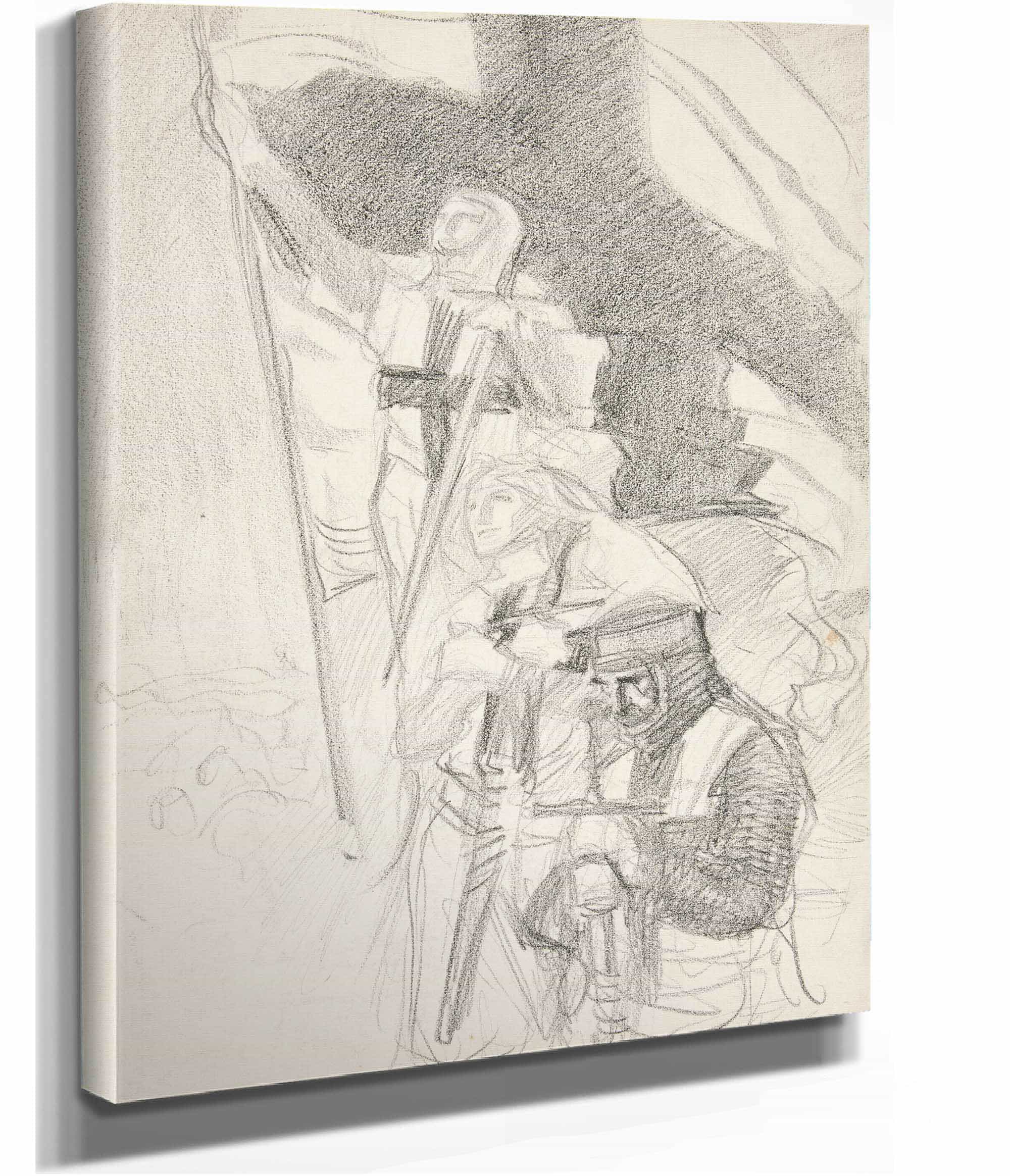 Study For Crusaders Sighting Jerusalem by Edwin Austin Abbey - Image 2