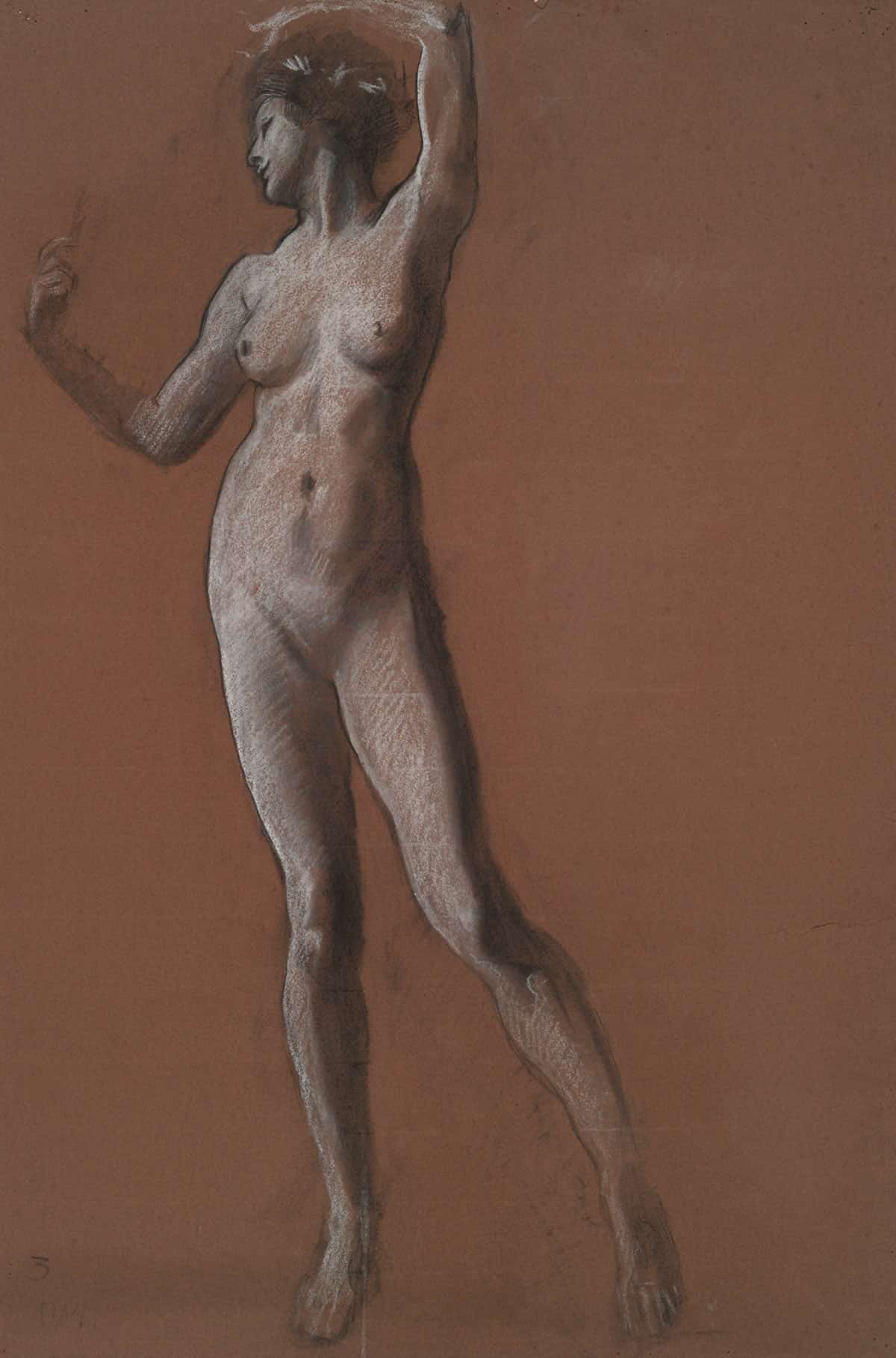 Study For Figure Of Pm For The Hours Ceiling At The State Capitol Building In Harrisburg Pennsylvania by Edwin Austin Abbey