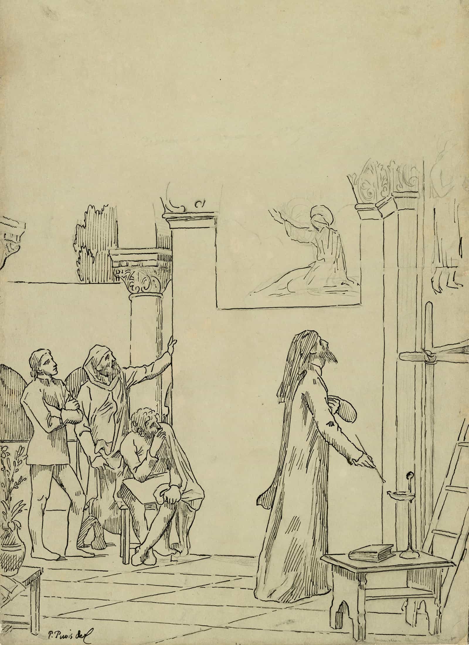 Study For Linspiration Chretienne by Pierre Puvis De Chavannes