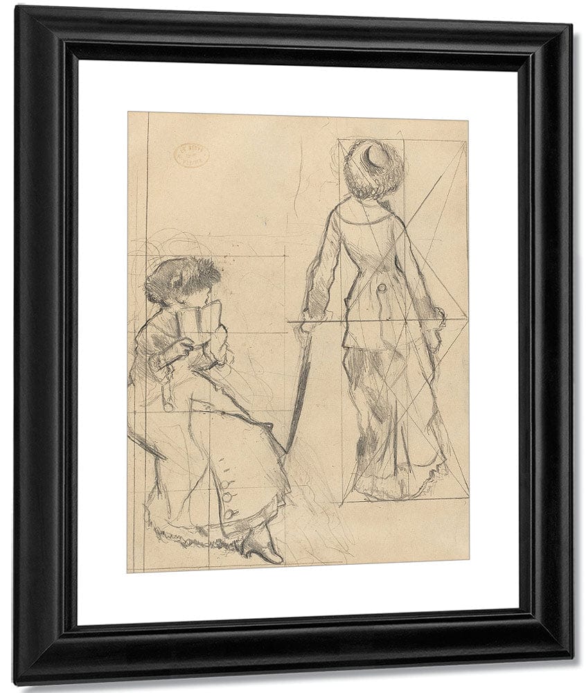 Study For Mary Cassatt At The Louvre The Etruscan Gallery [Recto] By Edgar Degas - Image 2