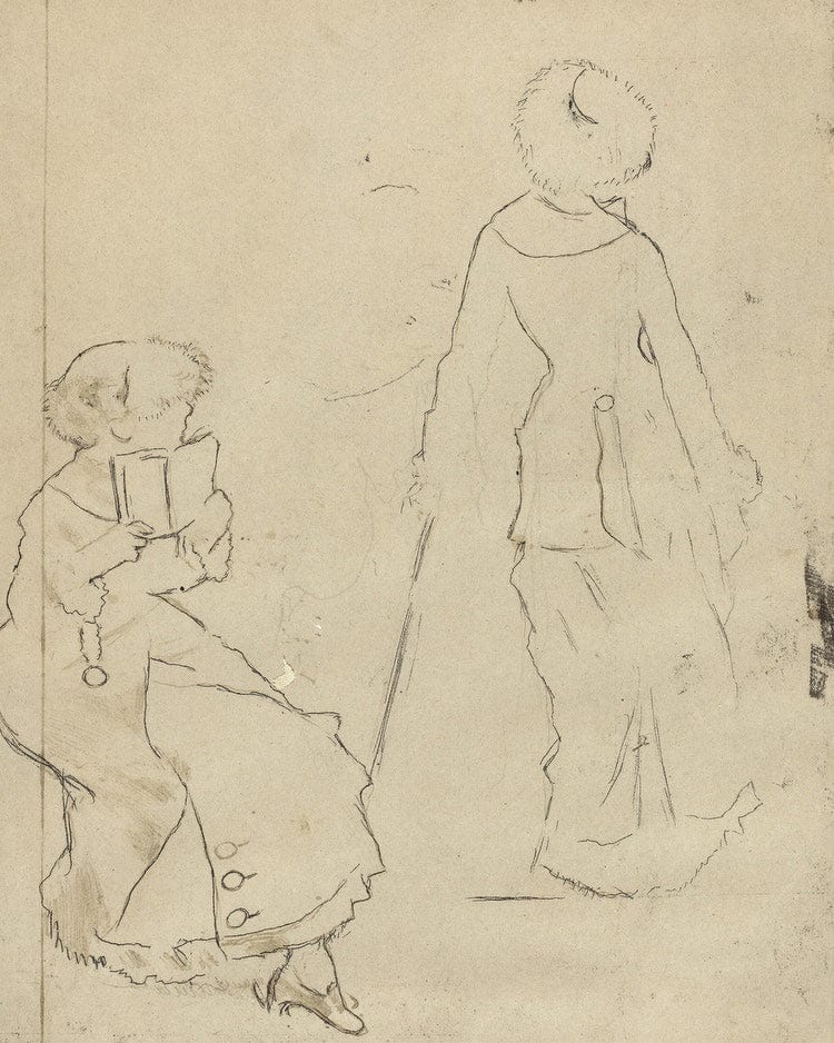 Study For Mary Cassatt At The Louvre The Etruscan Gallery [Verso] By Edgar Degas - Image 5
