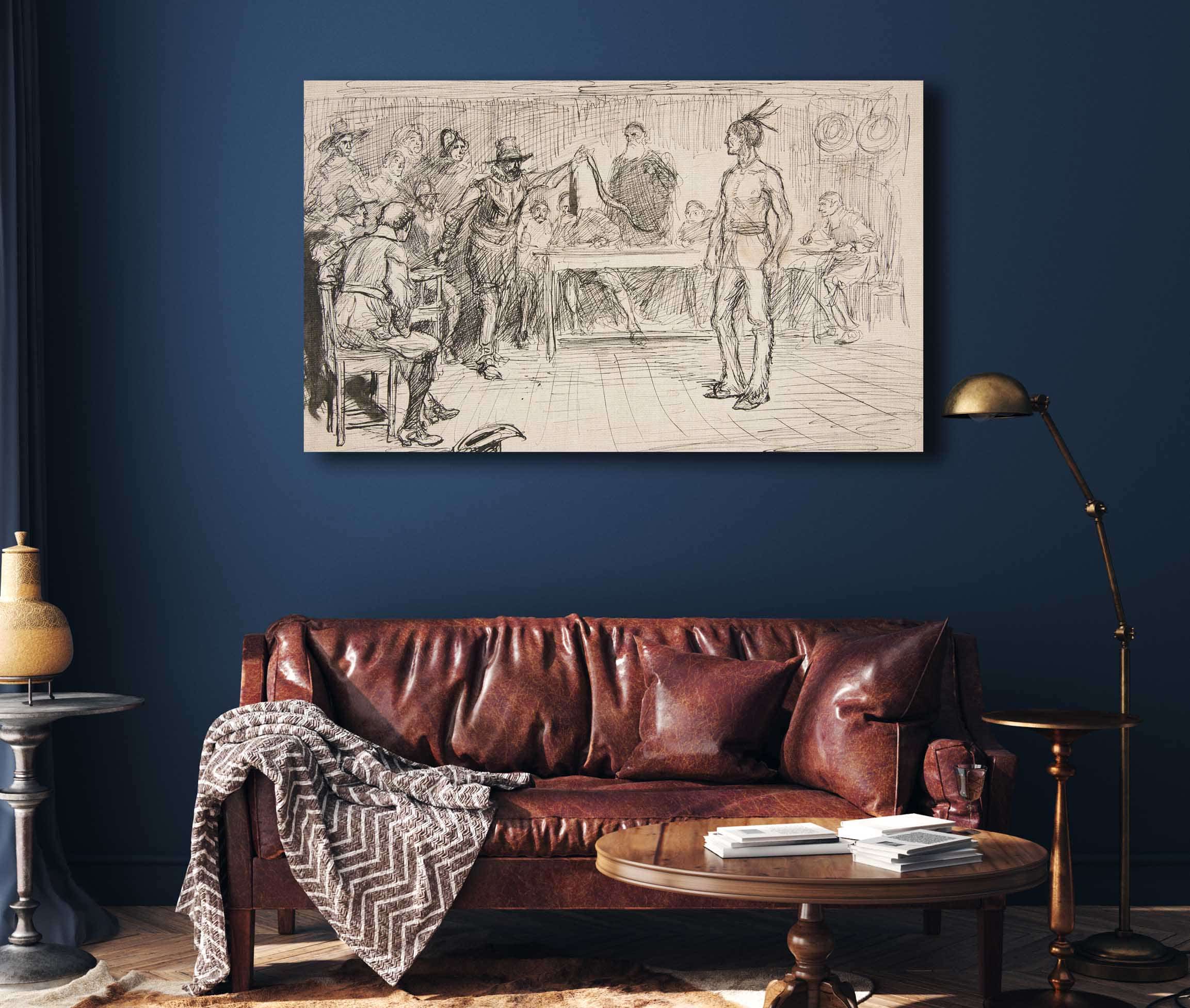 Study For Miles Standishs Challenge by Edwin Austin Abbey - Image 4