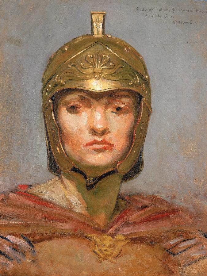 Study For Mural For Appellate Court Building, New York; Statute Law, Helmet For Figure Of Force By Miners In The Sierras - Image 5