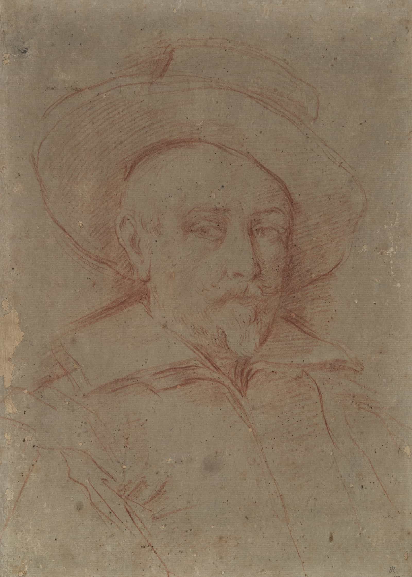 Study For Self Portrait In The Uffizi Gallery Florence by Guido Reni