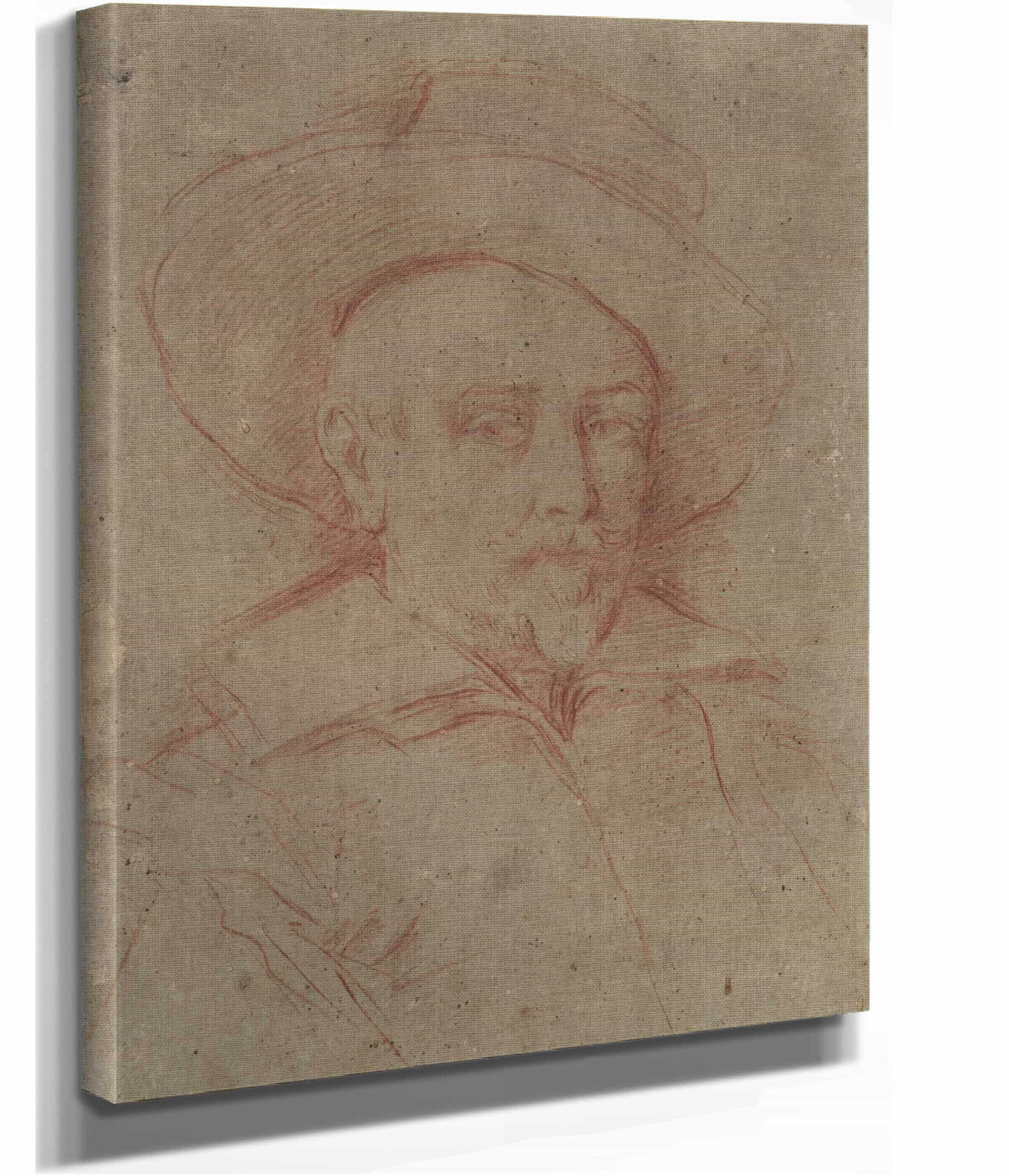 Study For Self Portrait In The Uffizi Gallery Florence by Guido Reni - Image 2