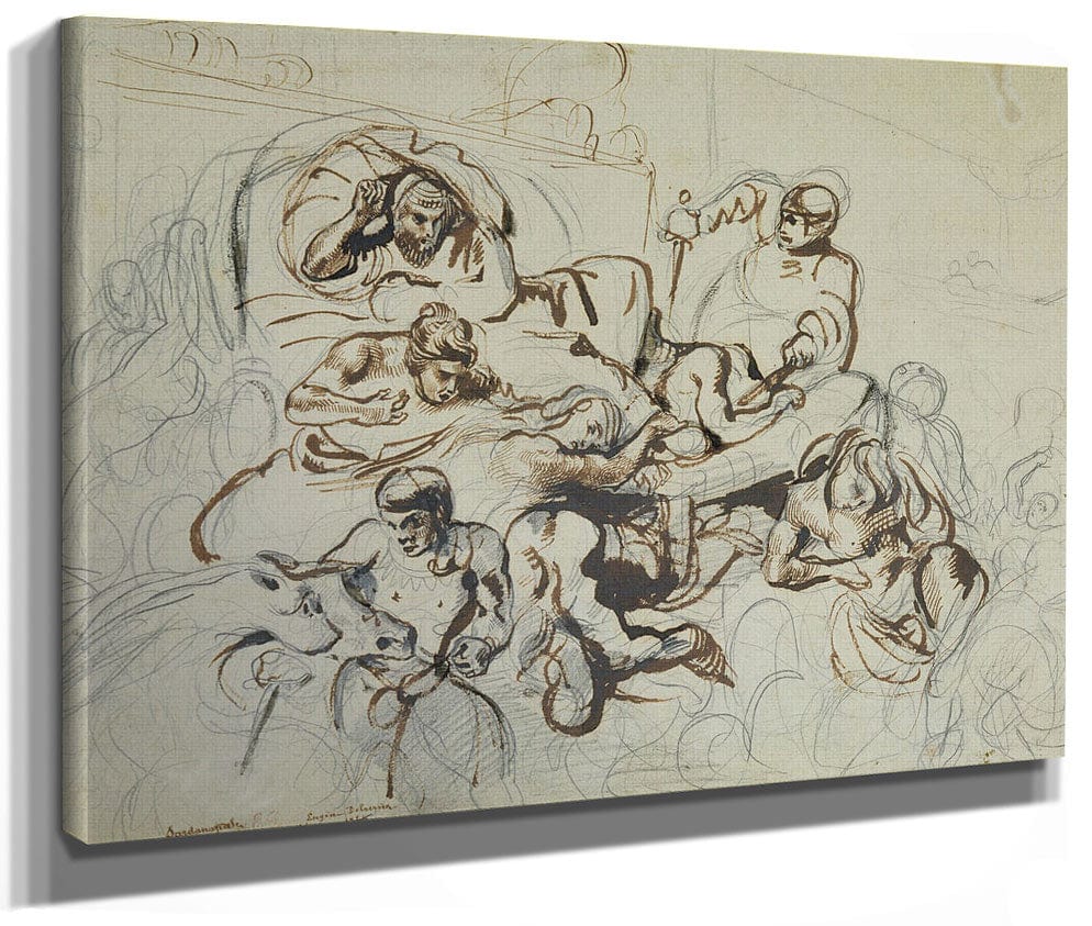 Study For The Death Of Sardanapalus 1 By Ferdinand Victor Eugene Delacroix