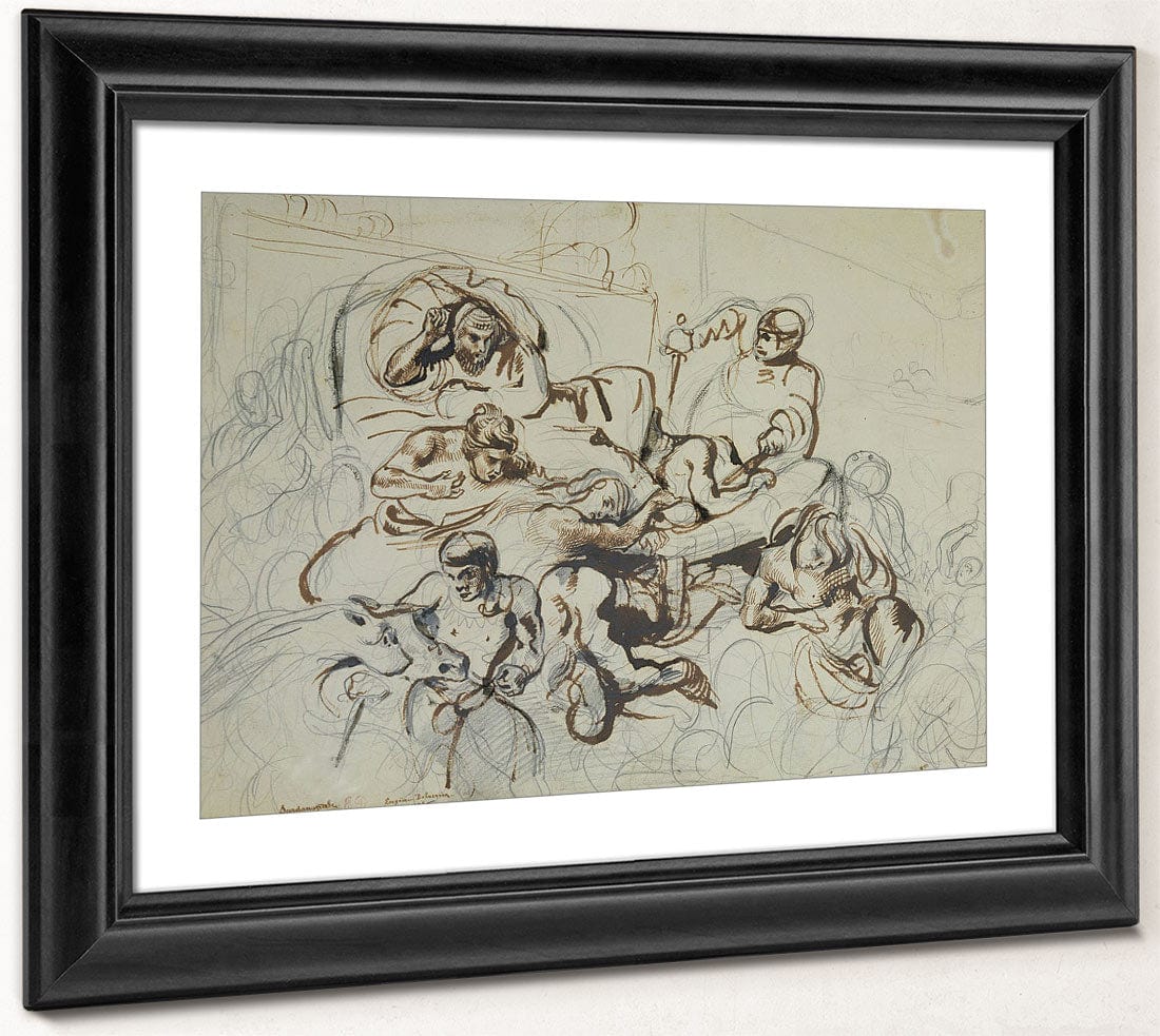 Study For The Death Of Sardanapalus 1 By Ferdinand Victor Eugene Delacroix - Image 4