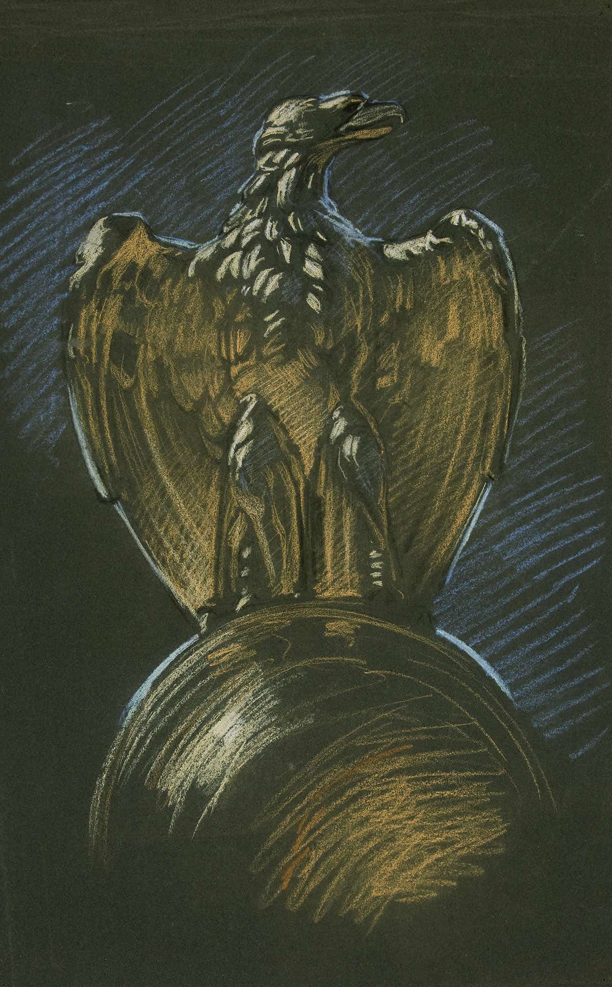 Study For The Eagle Column Decoration In Apotheosis Of Pennsylvania Mural At The State Capitol Building In Harrisburg Pennsylvania by Edwin Austin Abbey