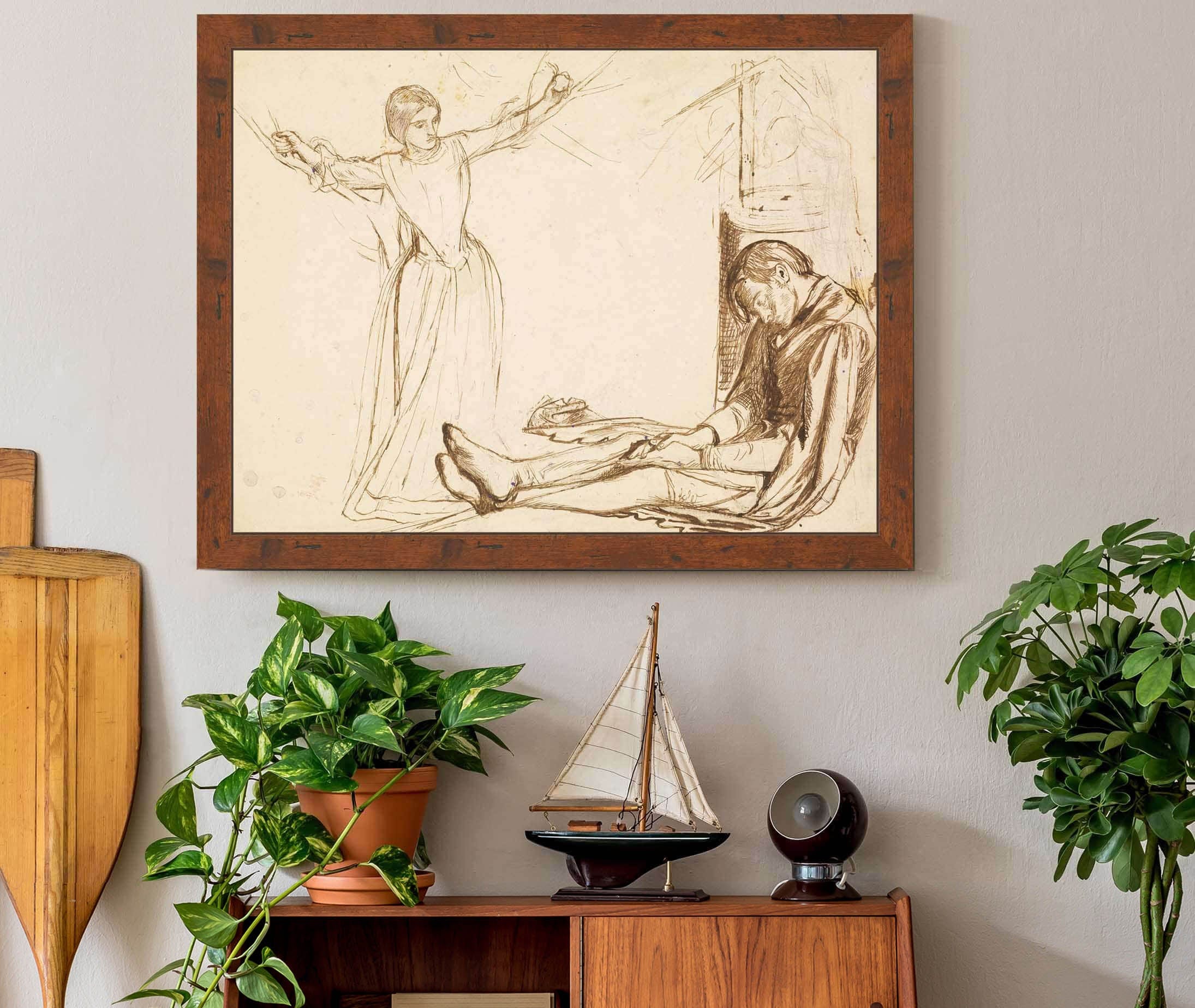 Study For The Figures Of Guenevere And Launcelot by Dante Gabriel Rossetti - Image 3