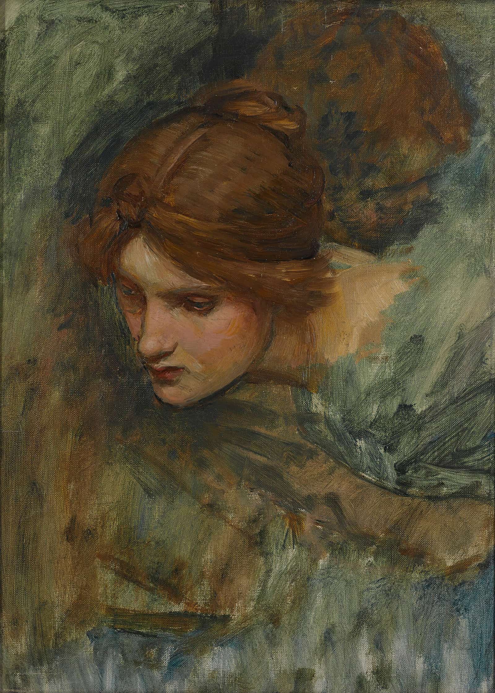 Study For The Head Of Venus In The Awakening Of Adonis by John William Waterhouse - Image 2