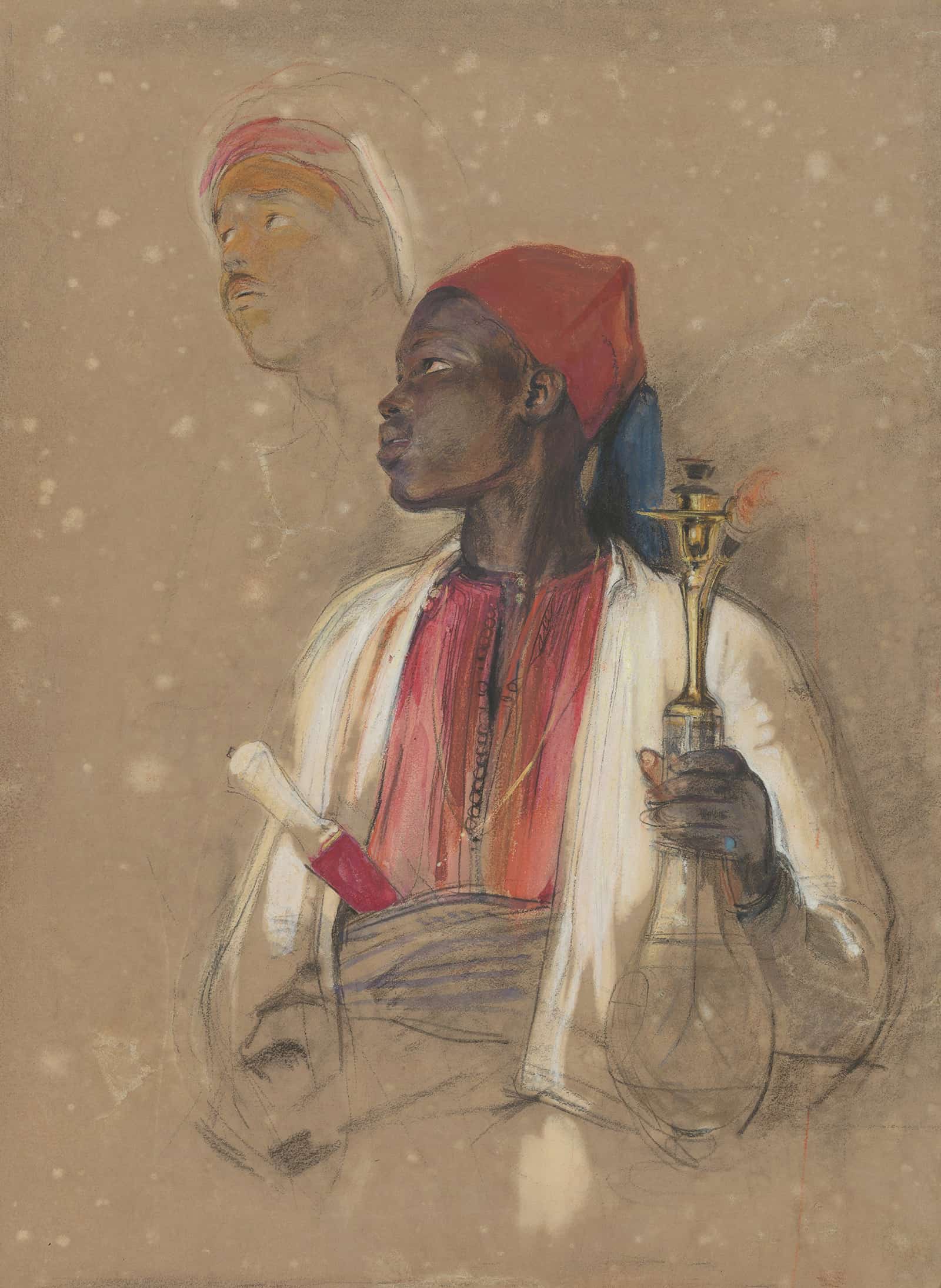 Study For The Pipe Bearer   by John Frederick Lewis - Image 2