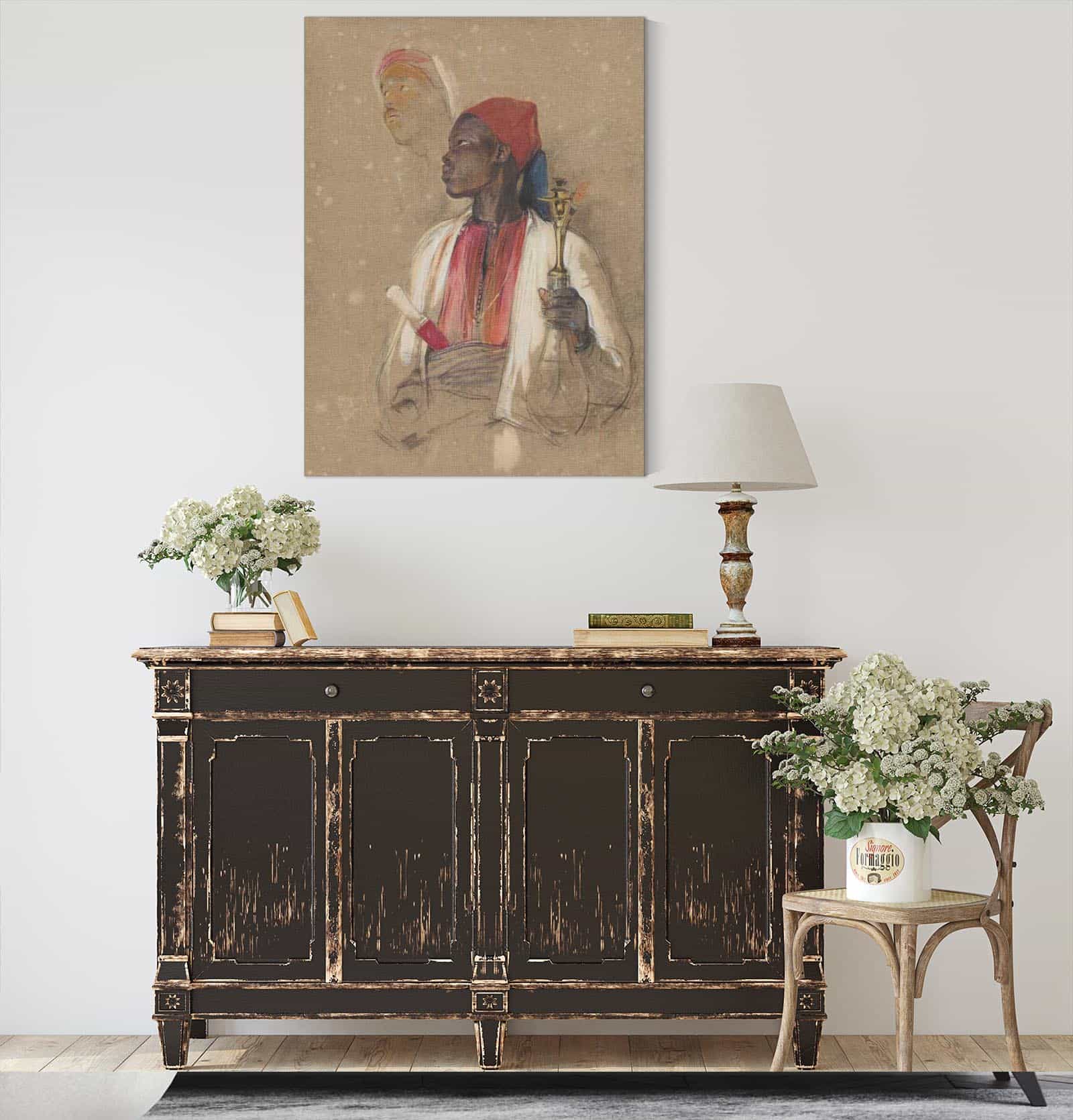 Study For The Pipe Bearer   by John Frederick Lewis - Image 4