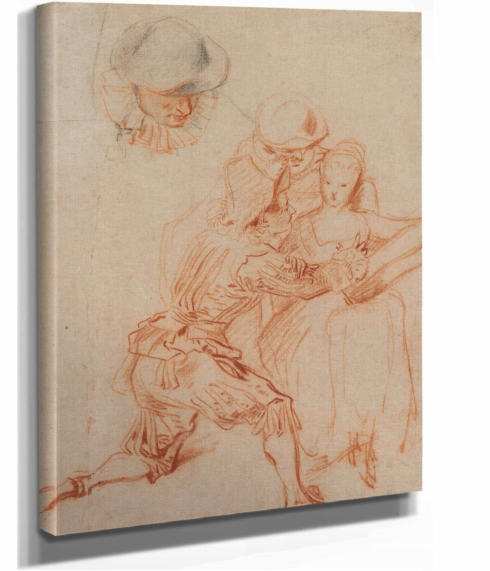 Study For The Romancer Le Conteur by Jean Antoine Watteau - Image 3
