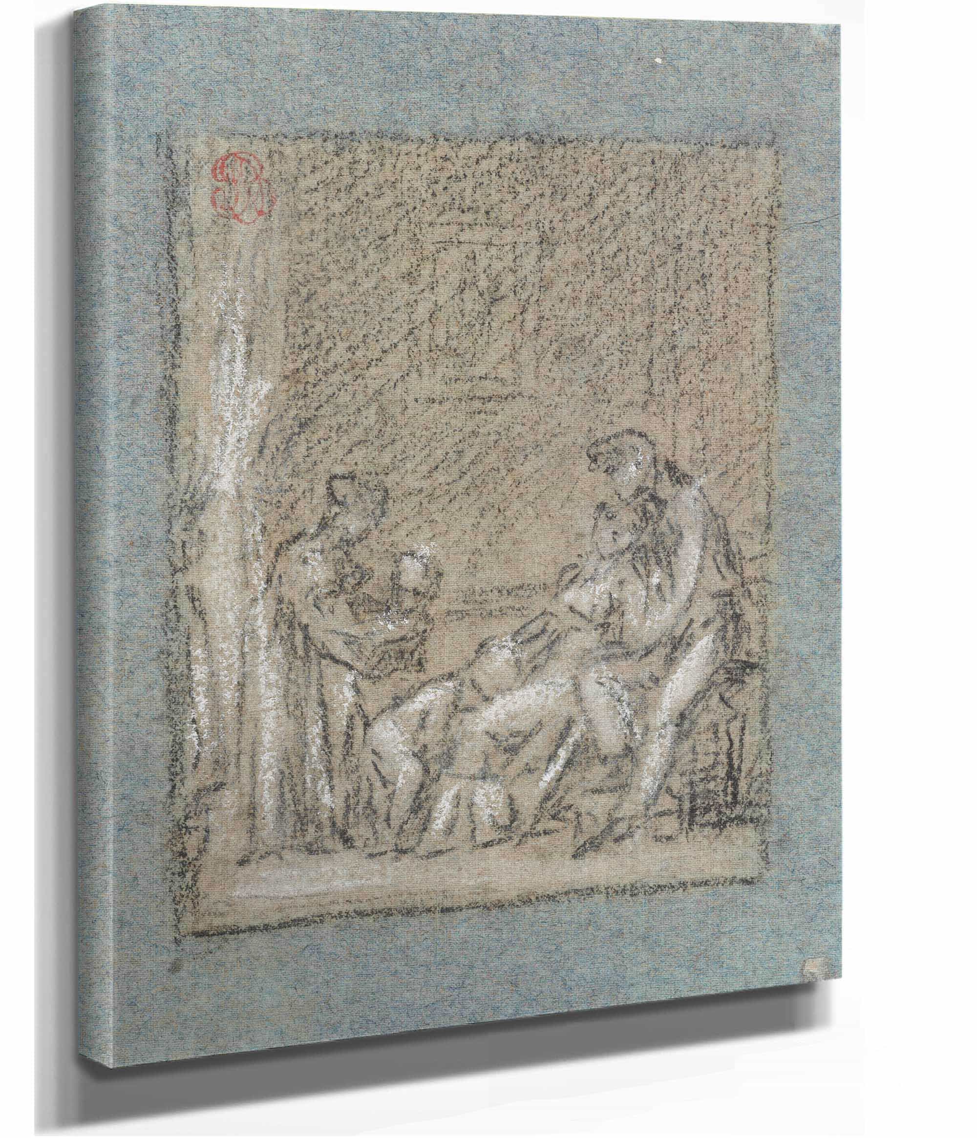 Study For Une Famille Dans La Desolation by Pierre Paul Prudhon - Image 2