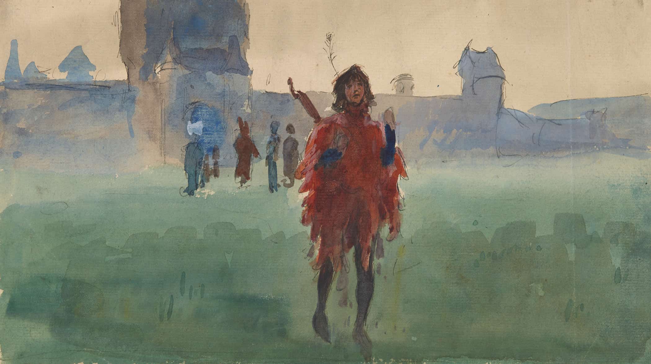 Study For Wandering Minstrel Oil Painting by Edwin Austin Abbey - Image 6
