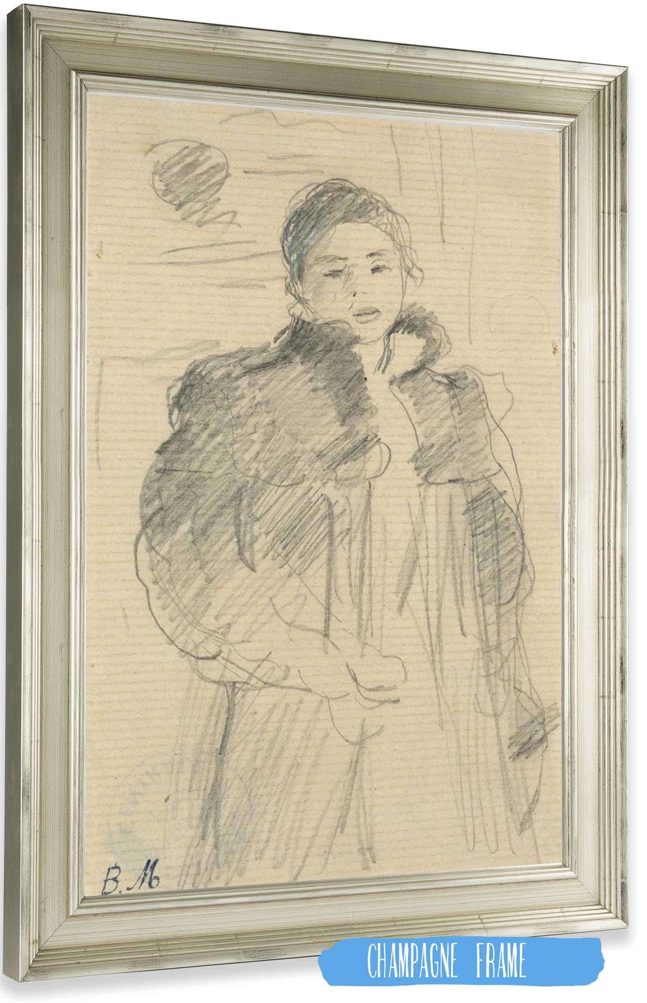 Study For Young Girl In A Green Coat by Berthe Morisot