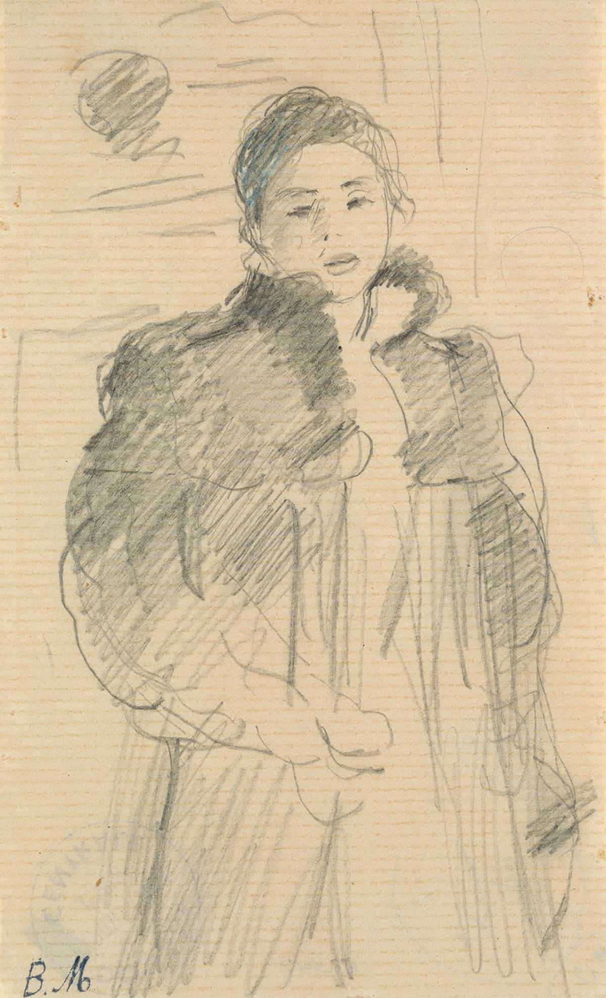 Study For Young Girl In A Green Coat by Berthe Morisot - Image 3