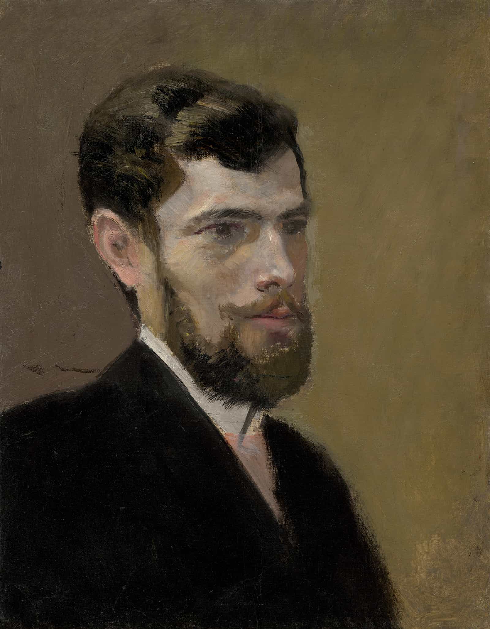 Study Of A Bearded Man In A Black Suit by Ladislav Mednyanszky