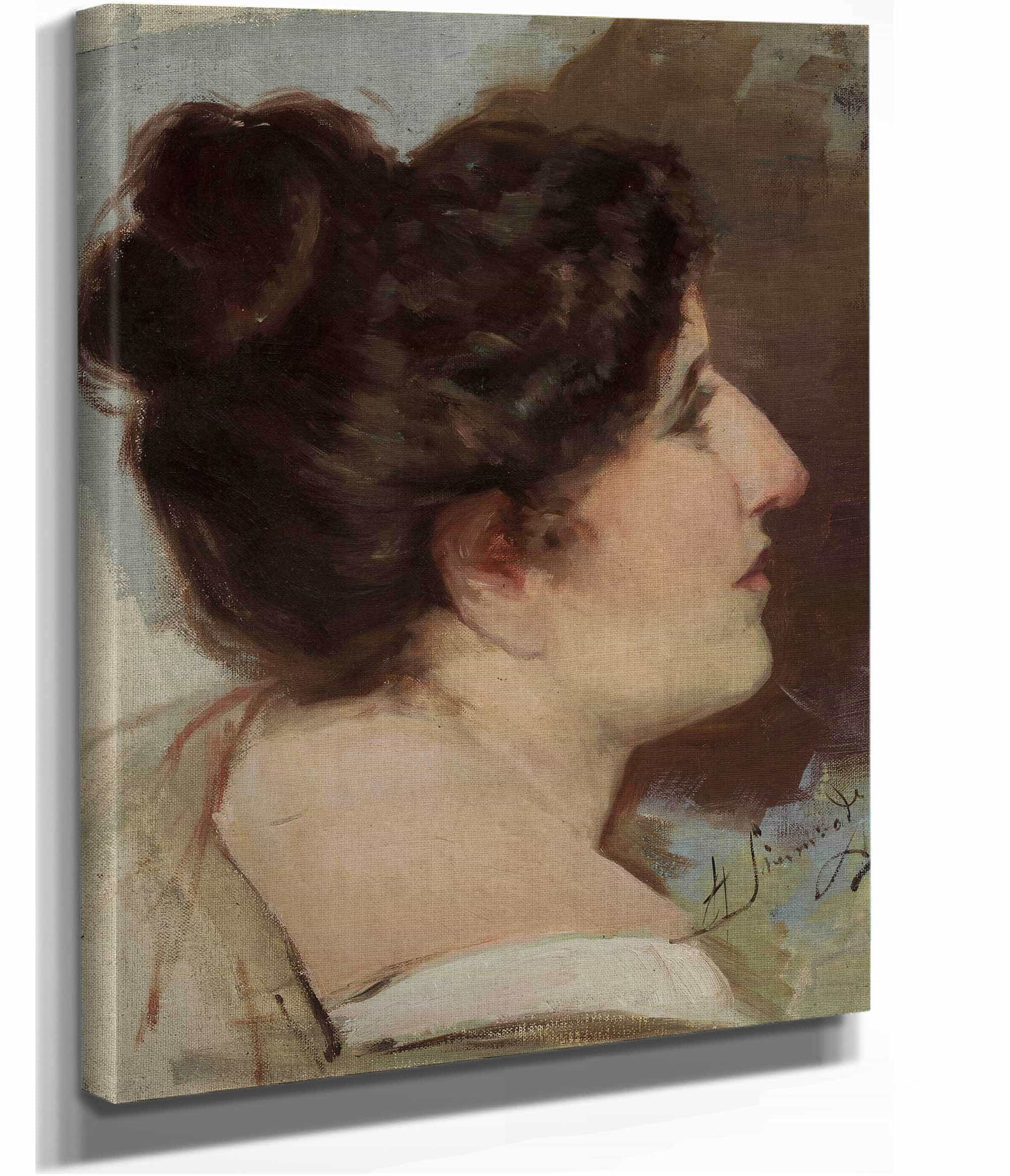 Study Of A Head by Henryk Siemiradzki - Image 2