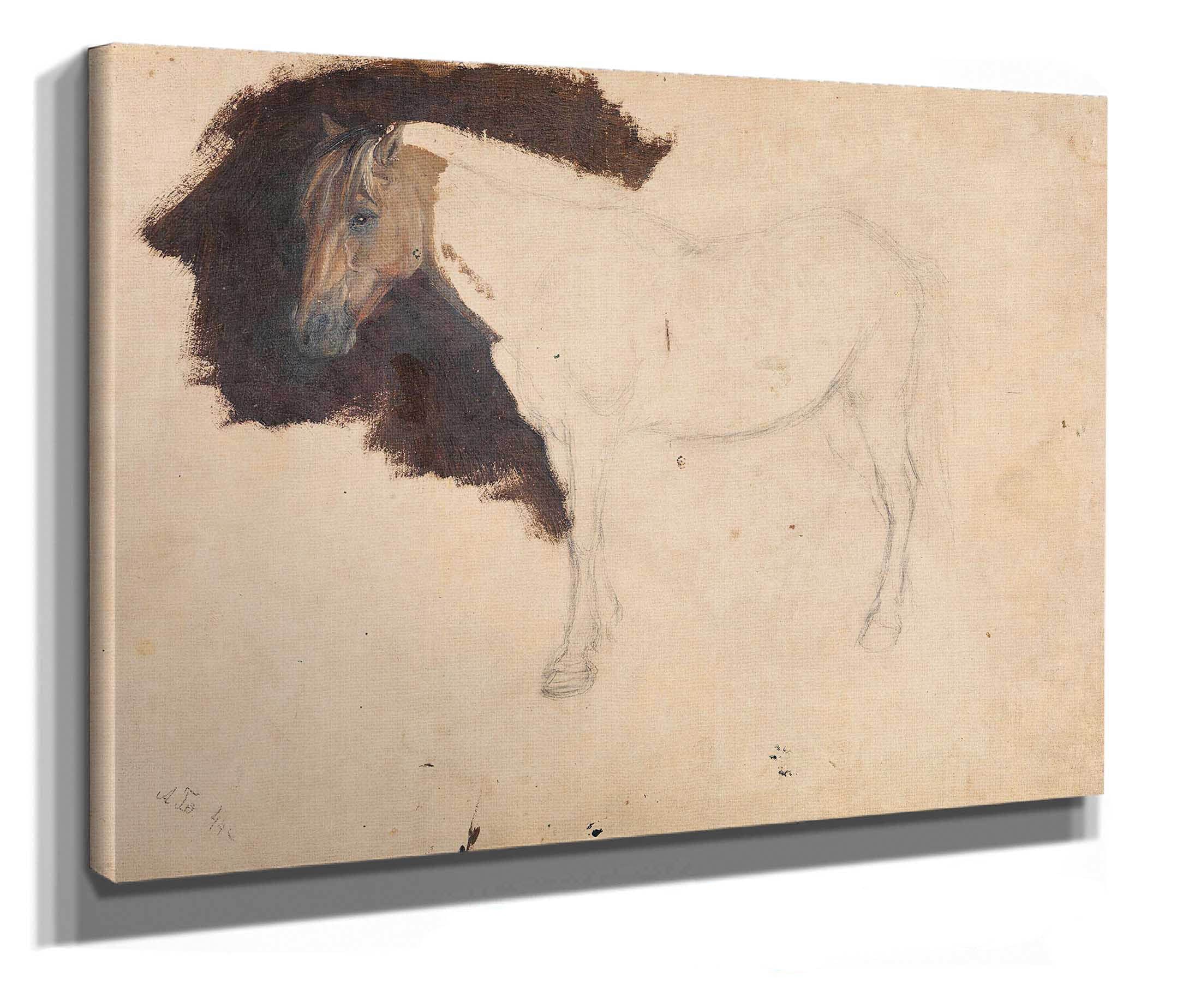 Study Of A Horse by Adolph Tidemand - Image 2