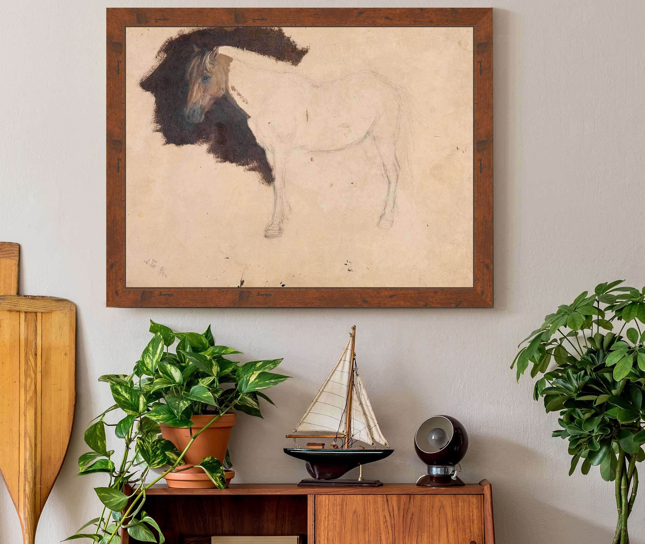 Study Of A Horse by Adolph Tidemand - Image 3