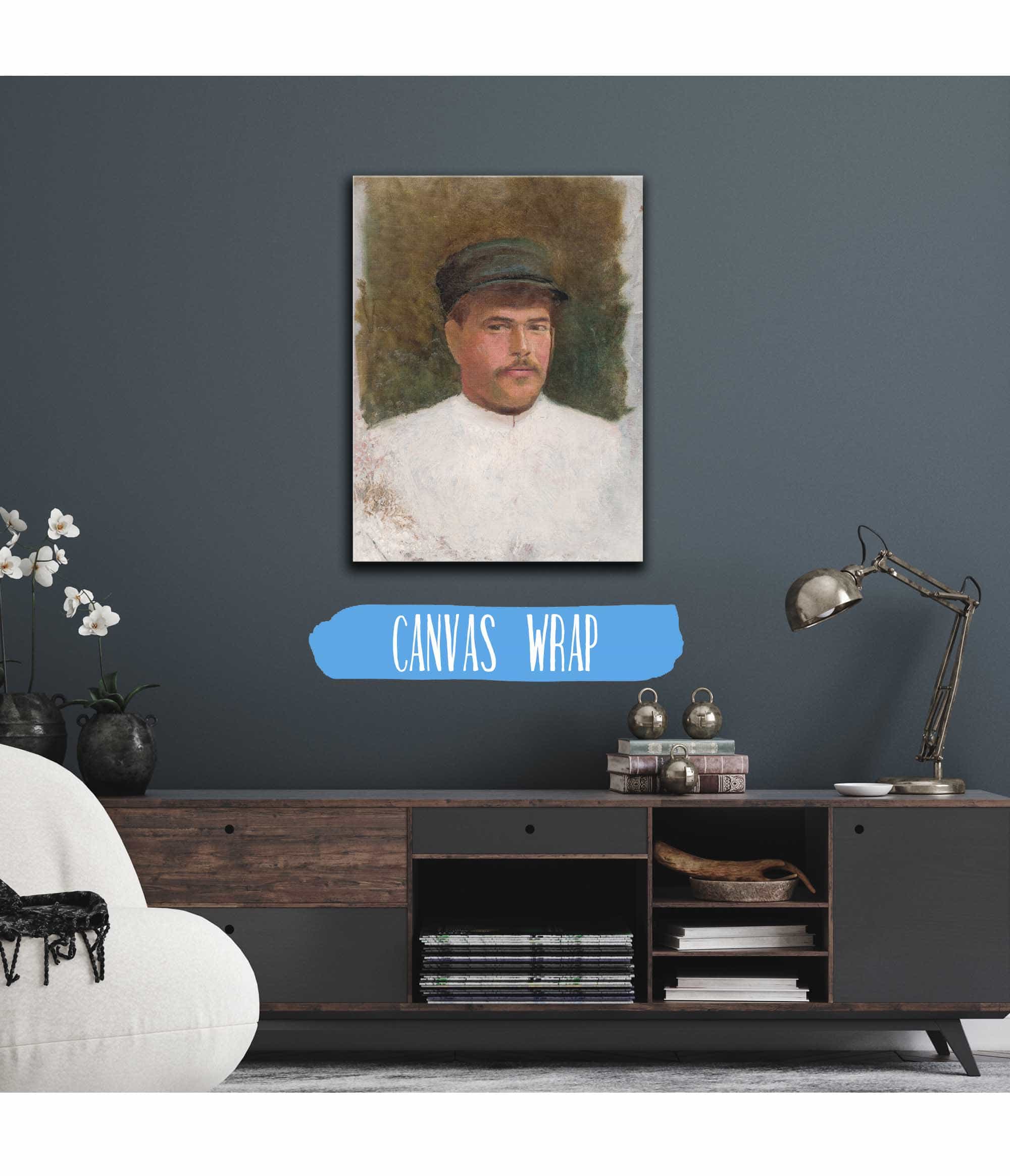Study Of A Man In A Fur Hat   by Ladislav Mednyanszky - Image 3