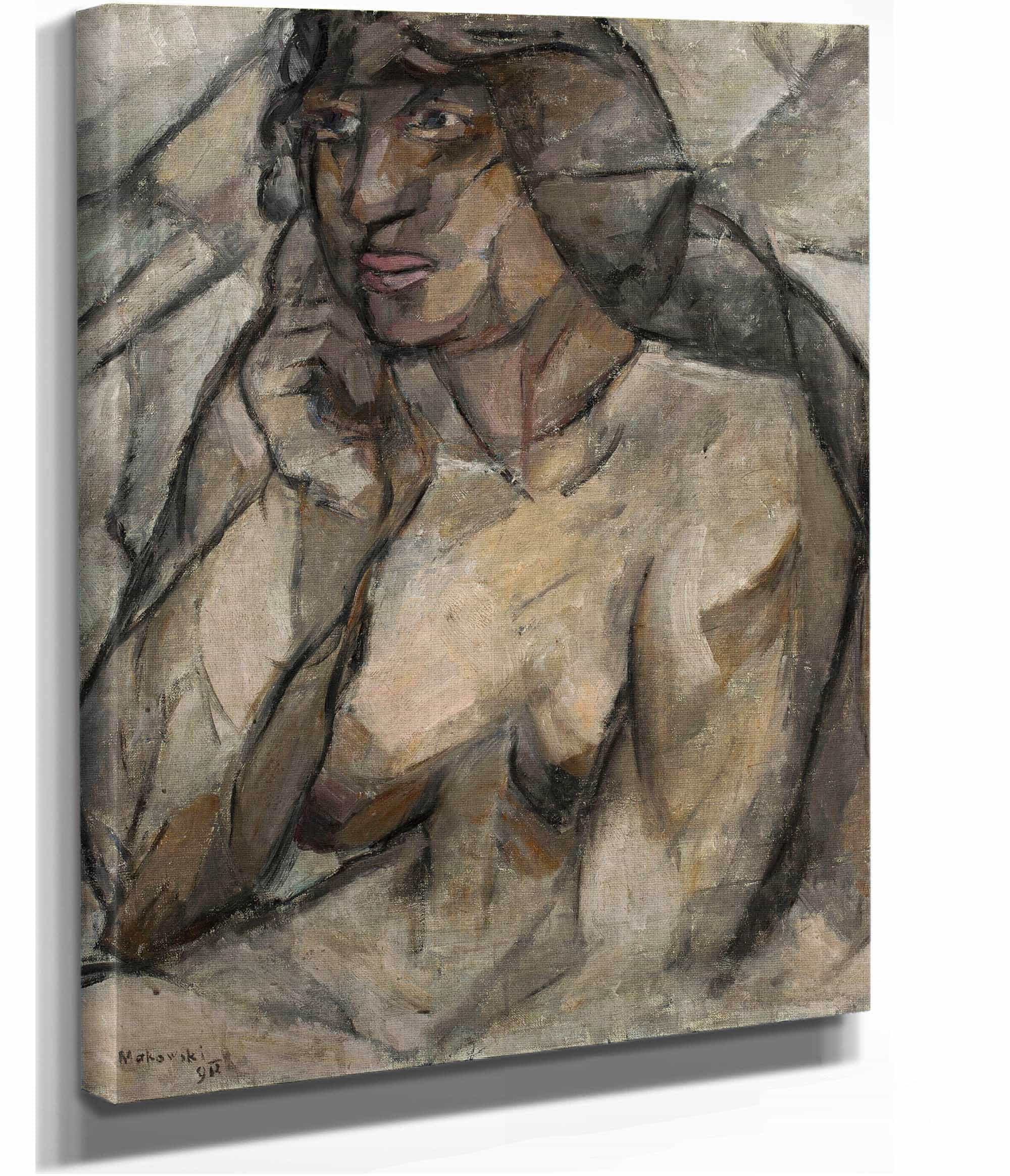 Study Of A Nude Female Half Nude by Tadeusz Makowski - Image 2