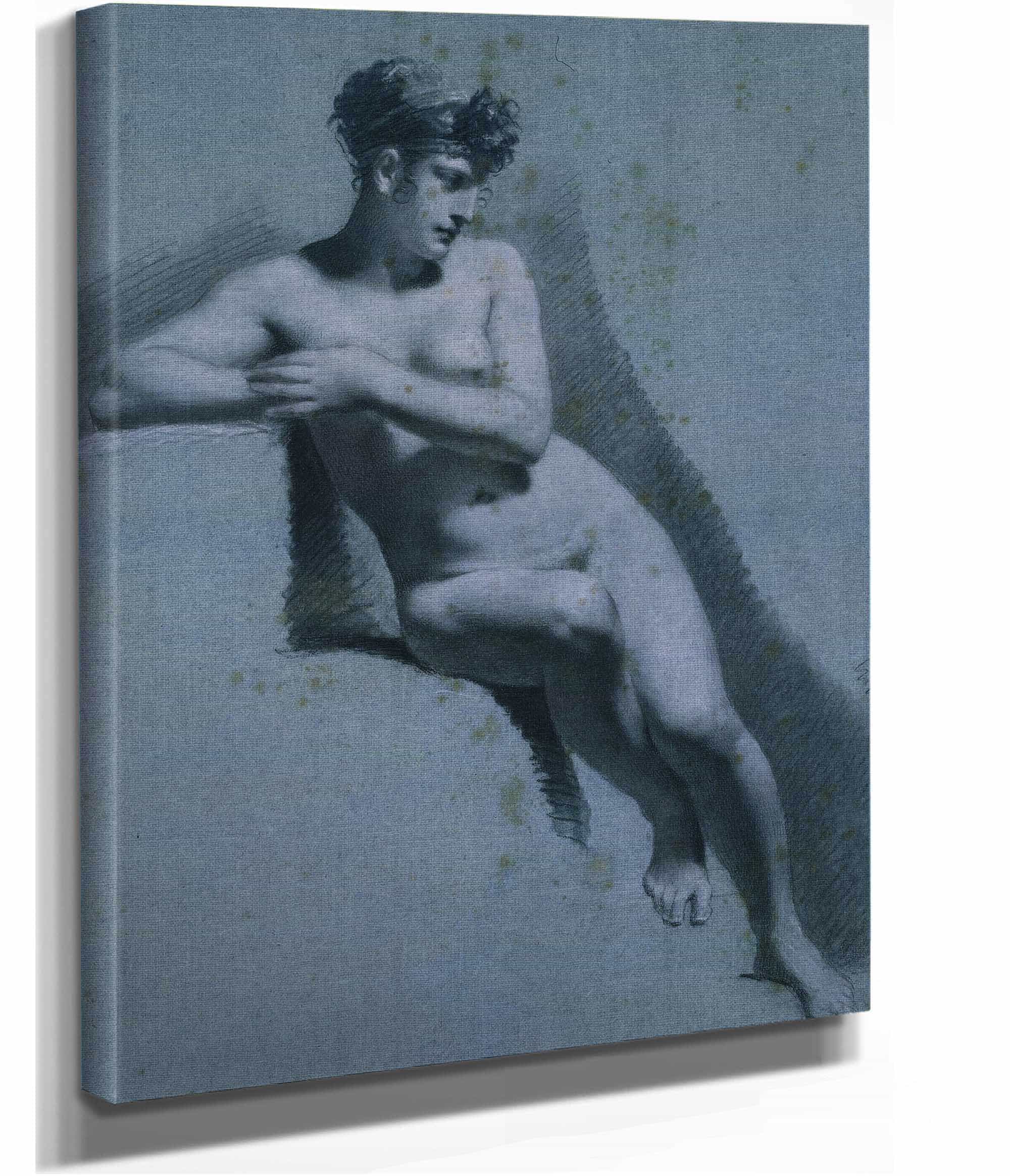 Study Of A Nude Woman Seated Looking To The Right Recto by Pierre Paul Prudhon - Image 2