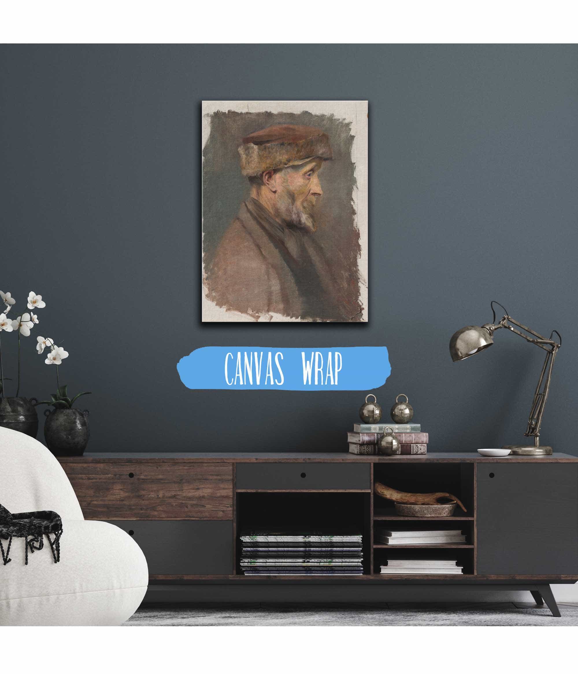 Study Of A Poor Old Man In A Fur Cap   by Ladislav Mednyanszky - Image 3