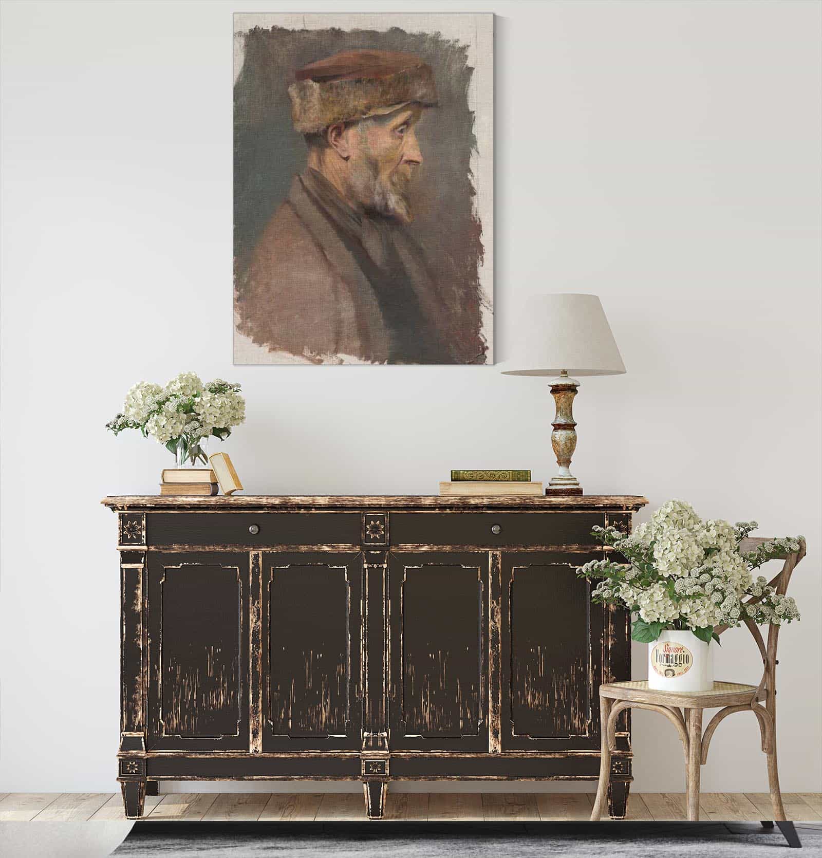 Study Of A Poor Old Man In A Fur Cap   by Ladislav Mednyanszky - Image 4