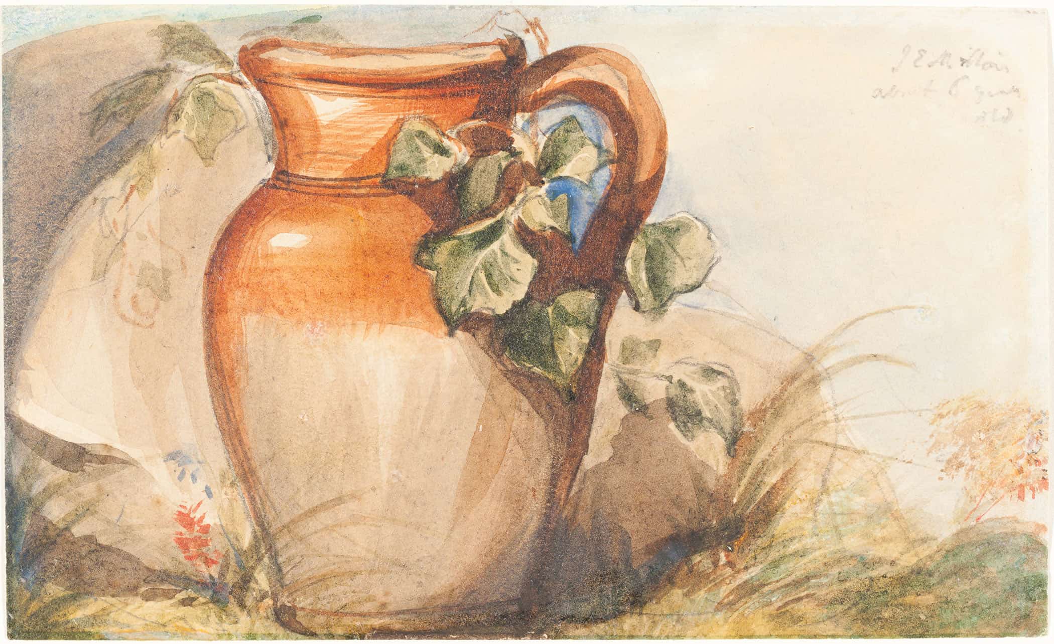 Study Of A Pottery Jug by Sir John Everett Millais - Image 2