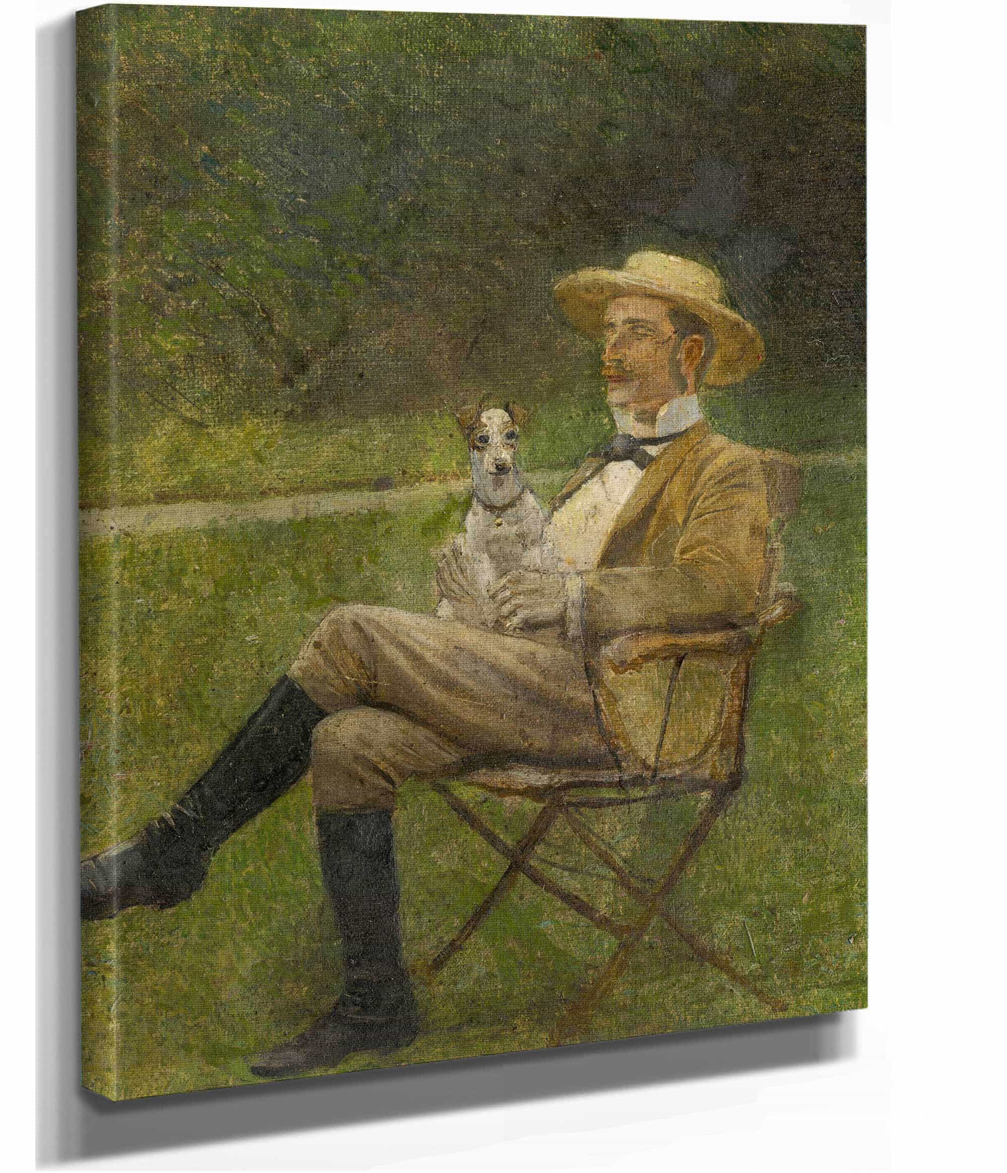 Study Of A Seated Man With A Dog by Ladislav Mednyanszky - Image 2