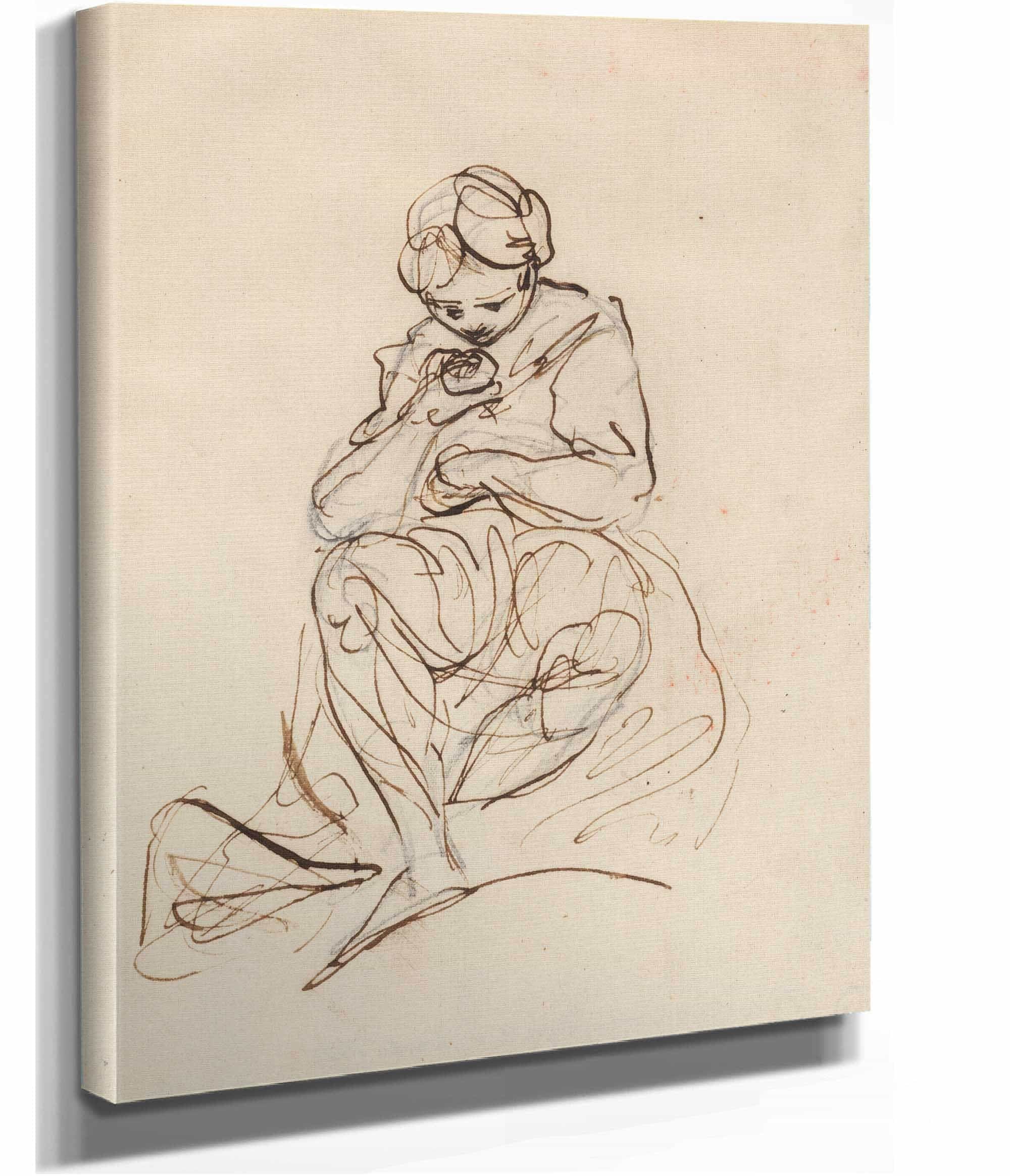 Study Of A Seated Woman by Sir Joshua Reynolds - Image 2