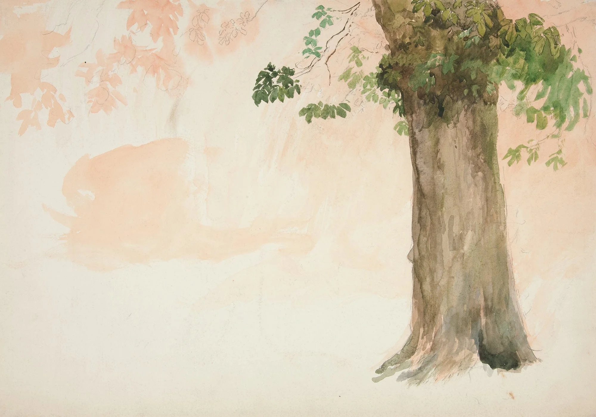 Study Of A Tree Trunk by Edwin Austin Abbey - Image 2