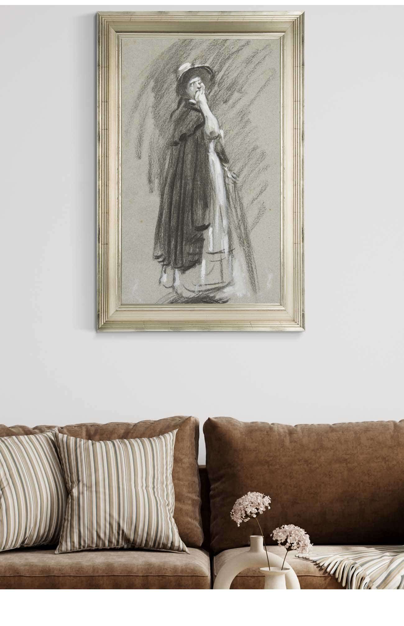 Study Of A Woman In Cloak And Hat by Edwin Austin Abbey - Image 5