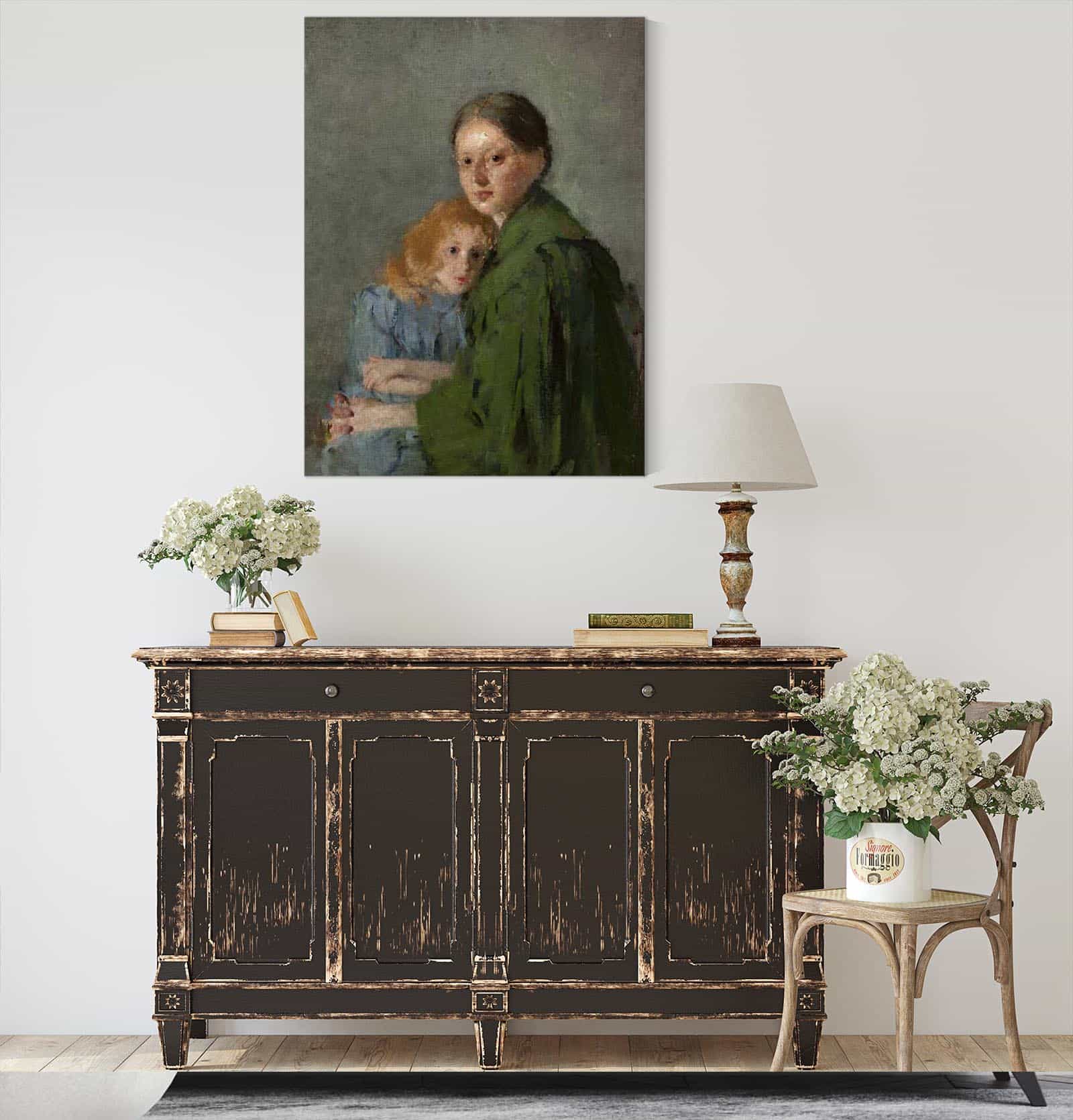 Study Of A Woman With A Girl by Olga Boznanska - Image 4