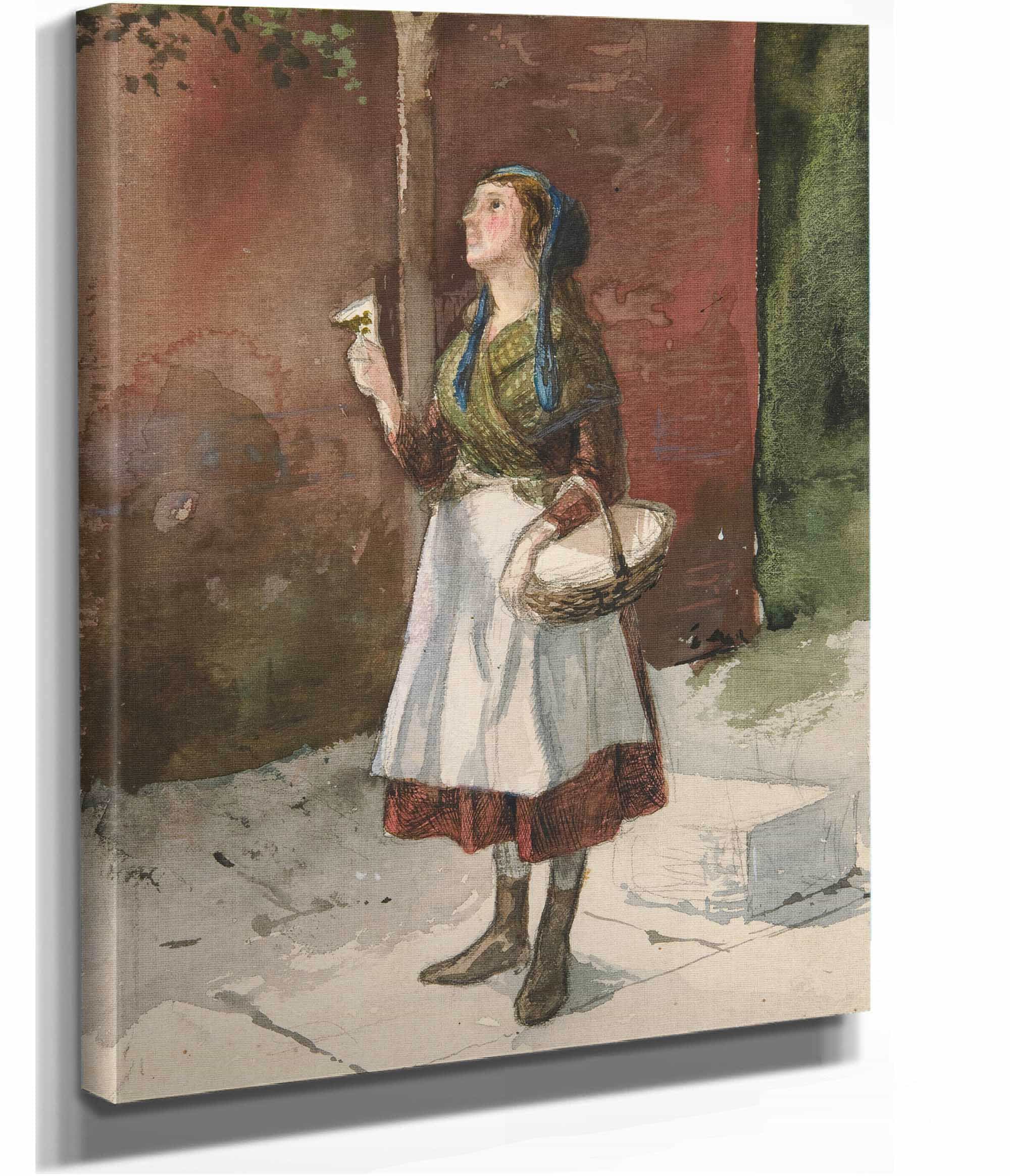 Study Of A Young Girl In A Garden by Edwin Austin Abbey - Image 2
