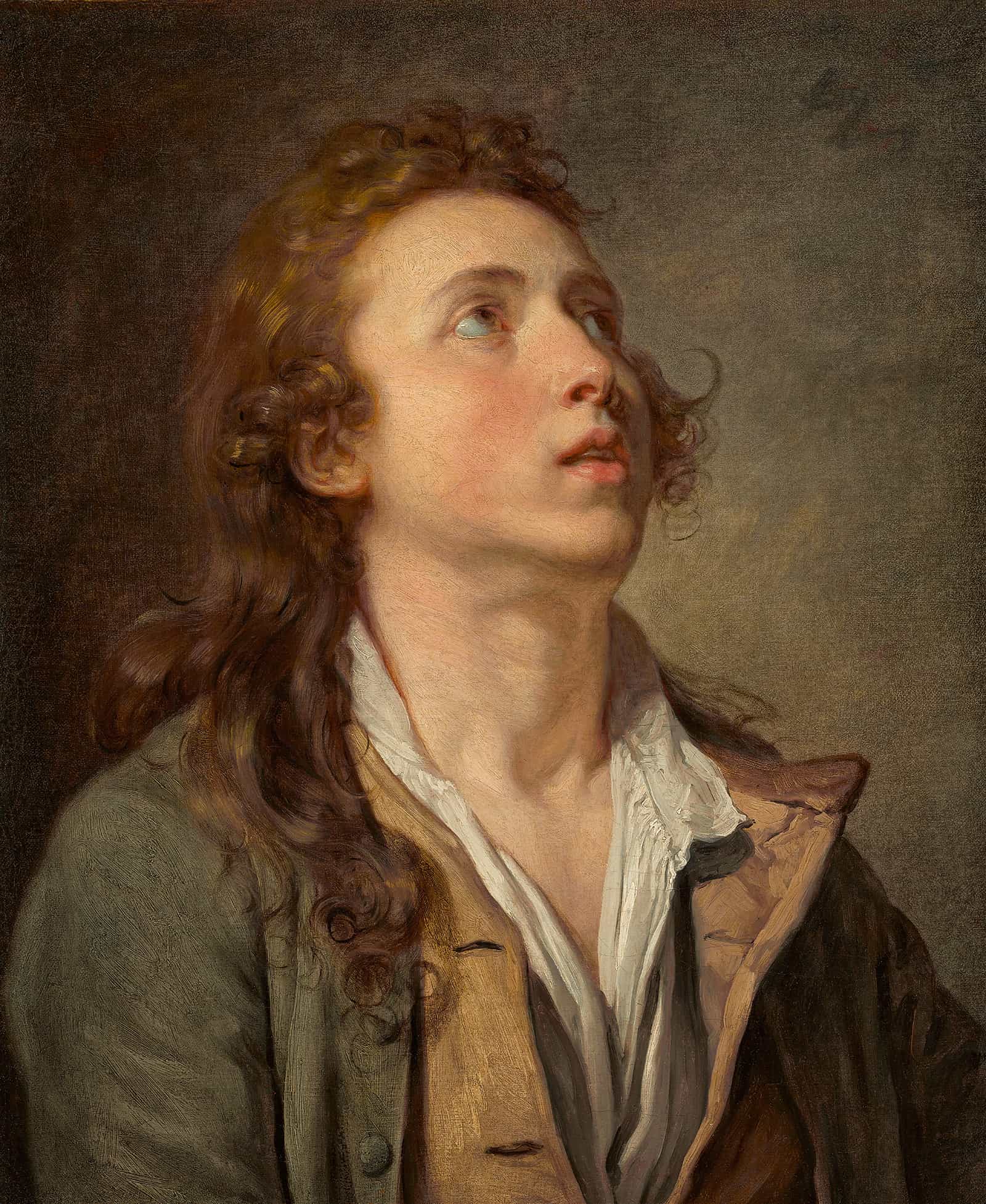 Study Of A Young Man by Jean Baptiste Greuze - Image 2