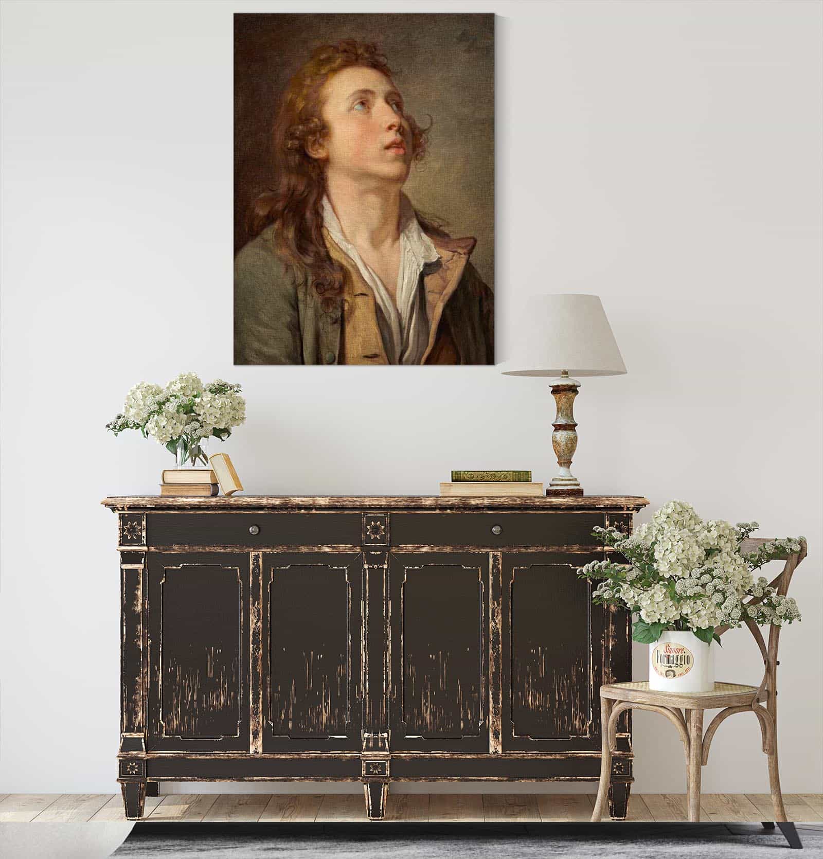 Study Of A Young Man by Jean Baptiste Greuze - Image 4